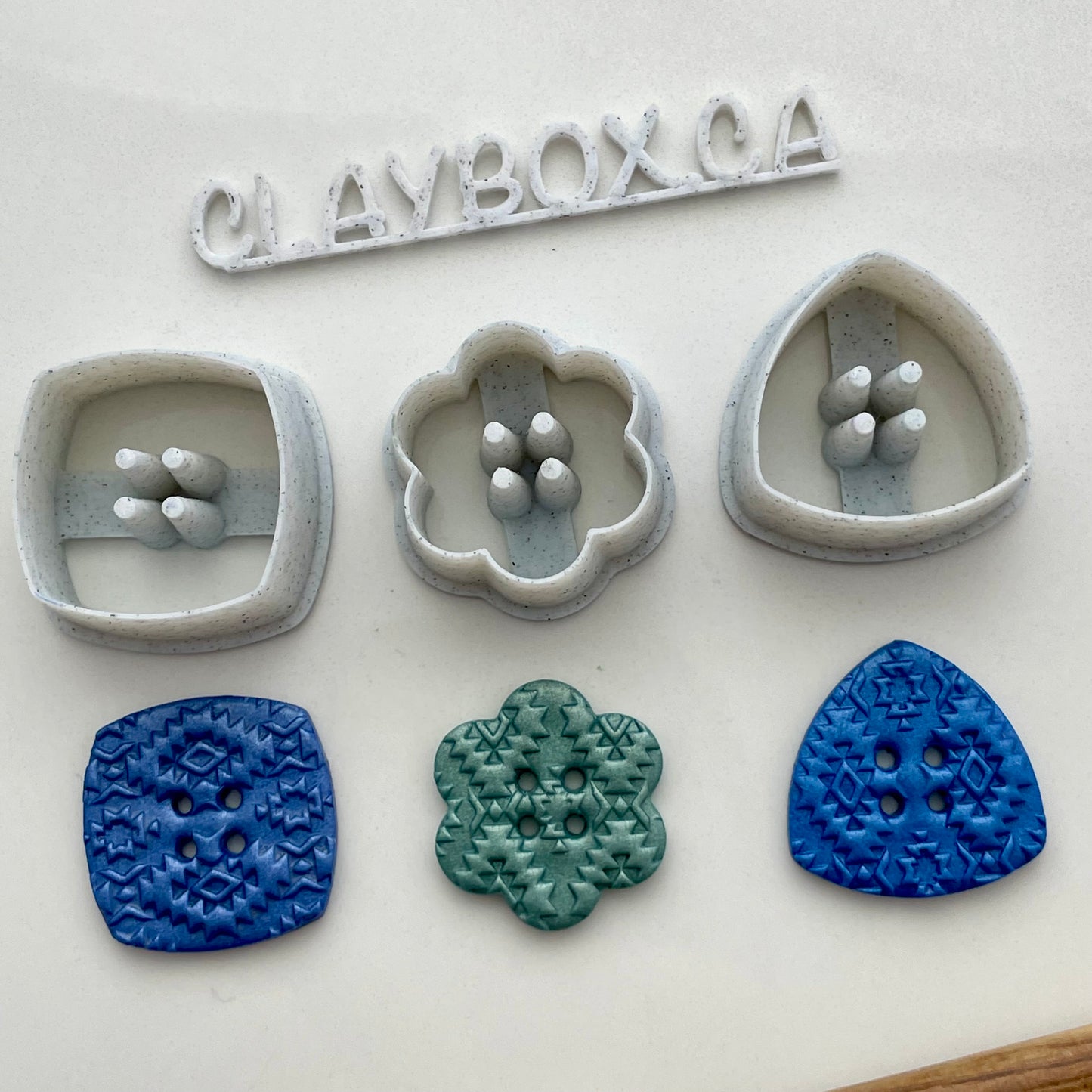 Button cutters # 2 - set of three - made for use with polymer clay