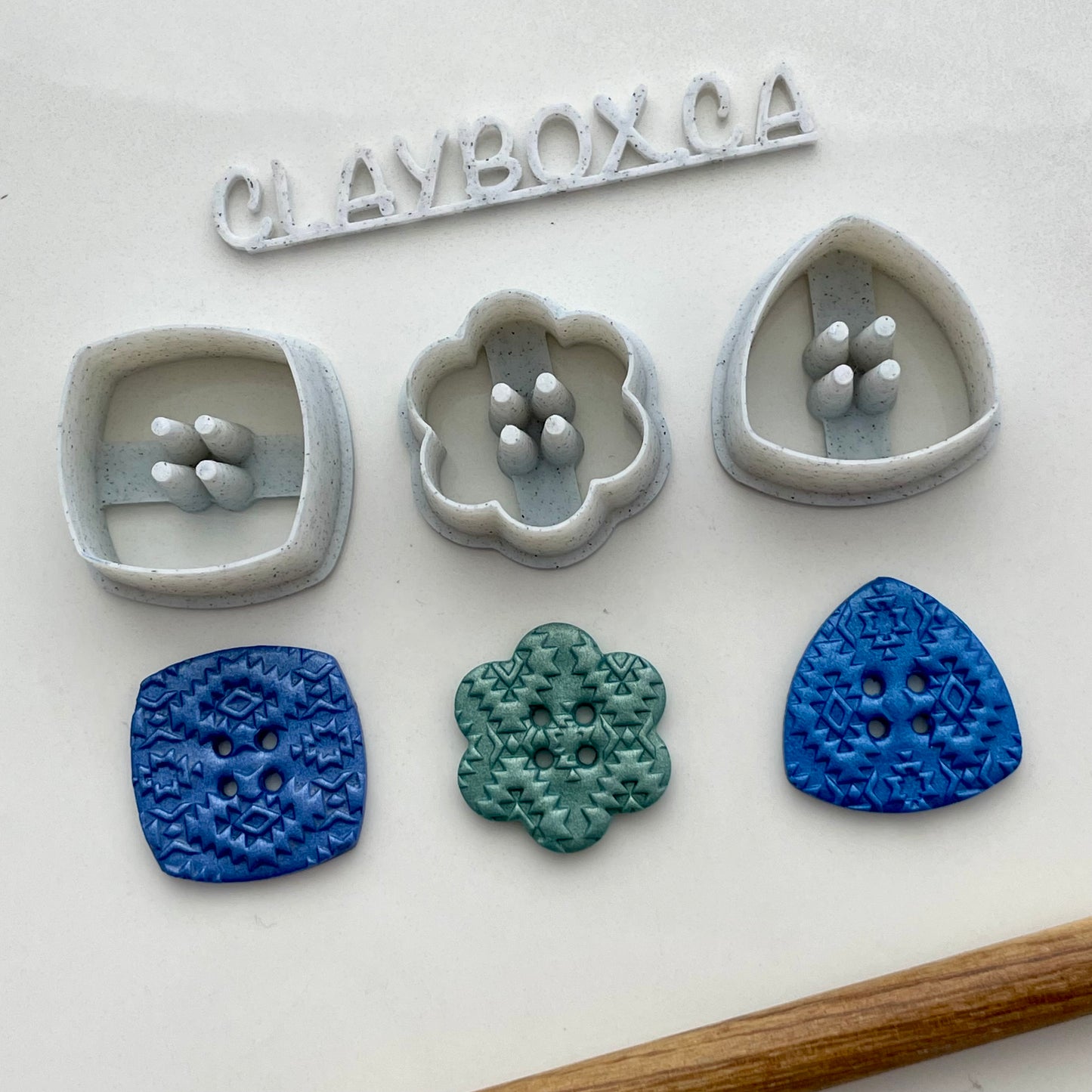 Button cutters # 2 - set of three - made for use with polymer clay