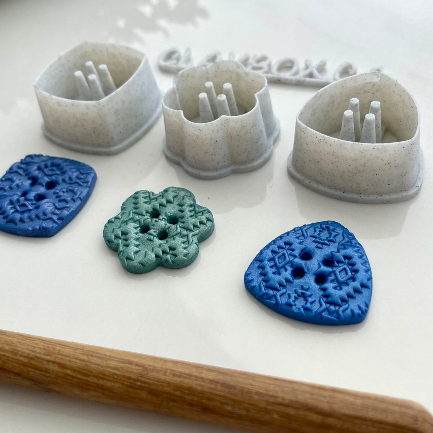 Button cutters # 2 - set of three - made for use with polymer clay