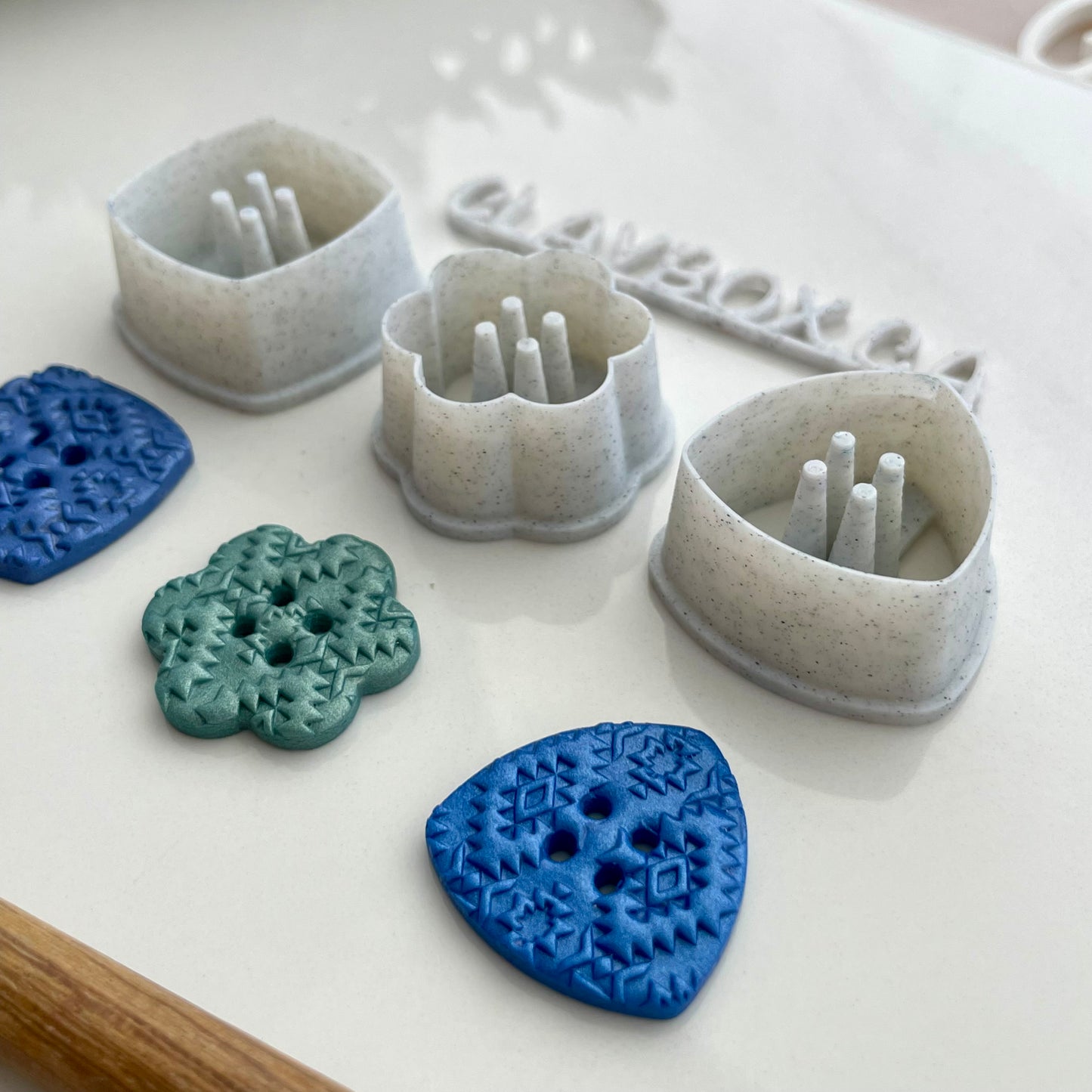 Button cutters # 2 - set of three - made for use with polymer clay