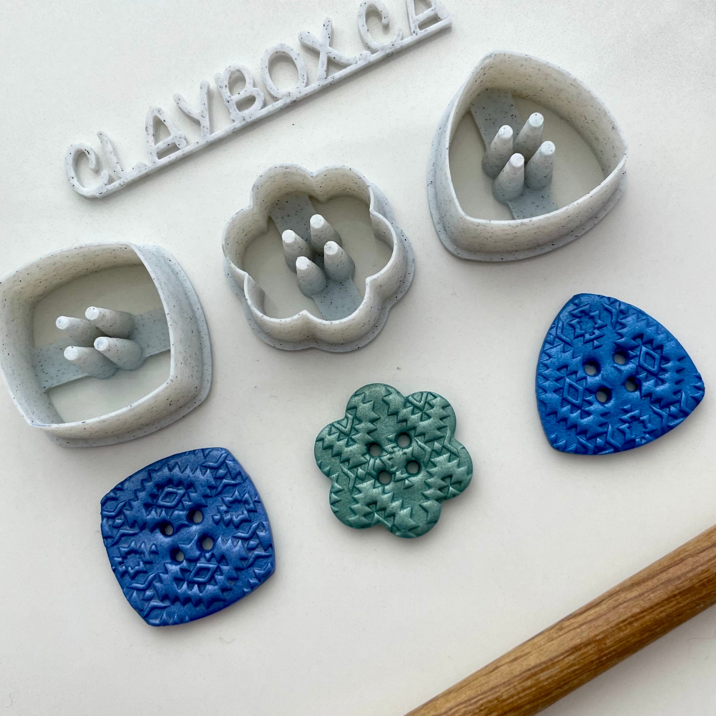 Button cutters # 2 - set of three - made for use with polymer clay