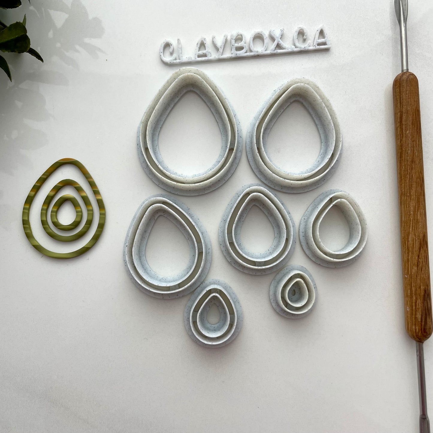 Skinny teardrops donut set - made for use with polymer clay