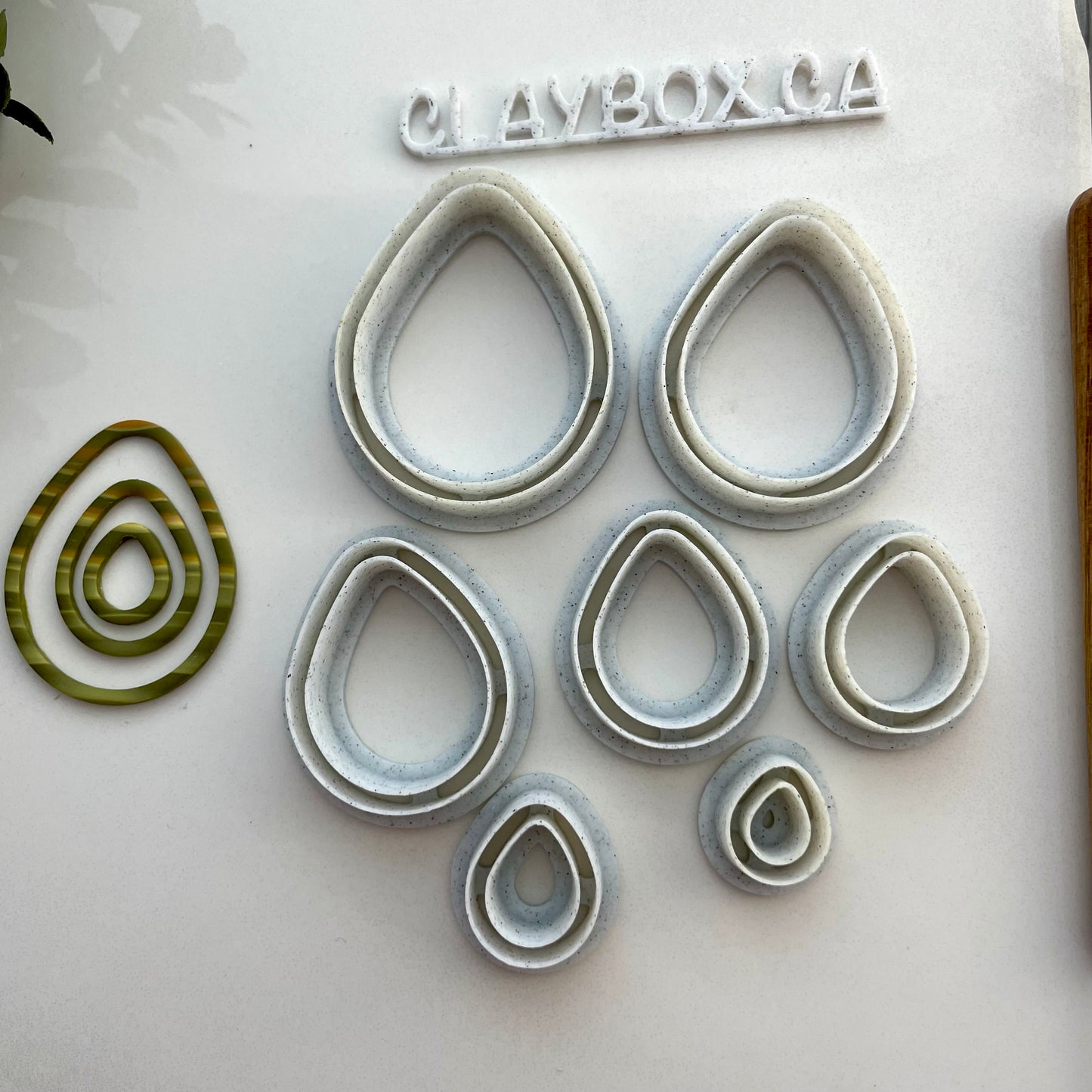 Skinny teardrops donut set - made for use with polymer clay