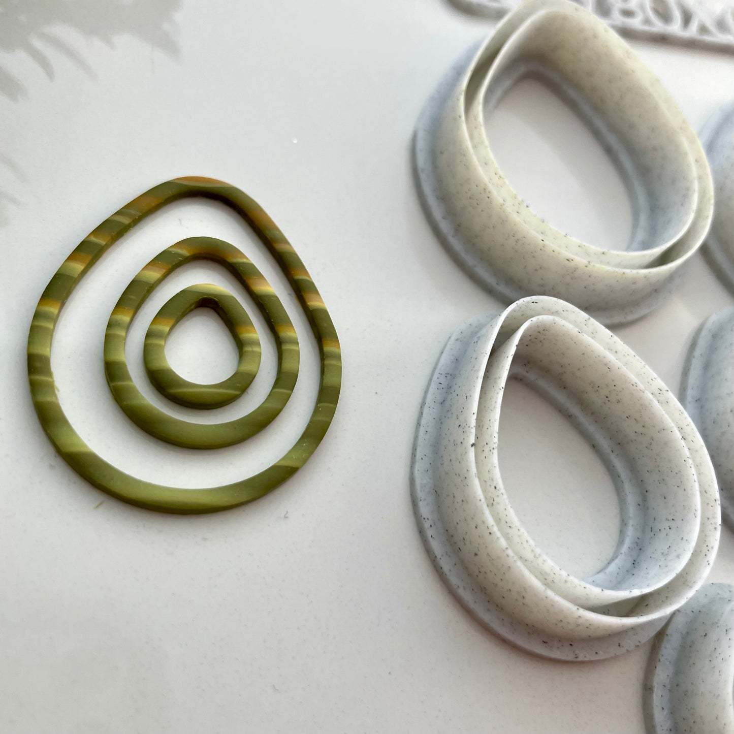 Skinny teardrops donut set - made for use with polymer clay
