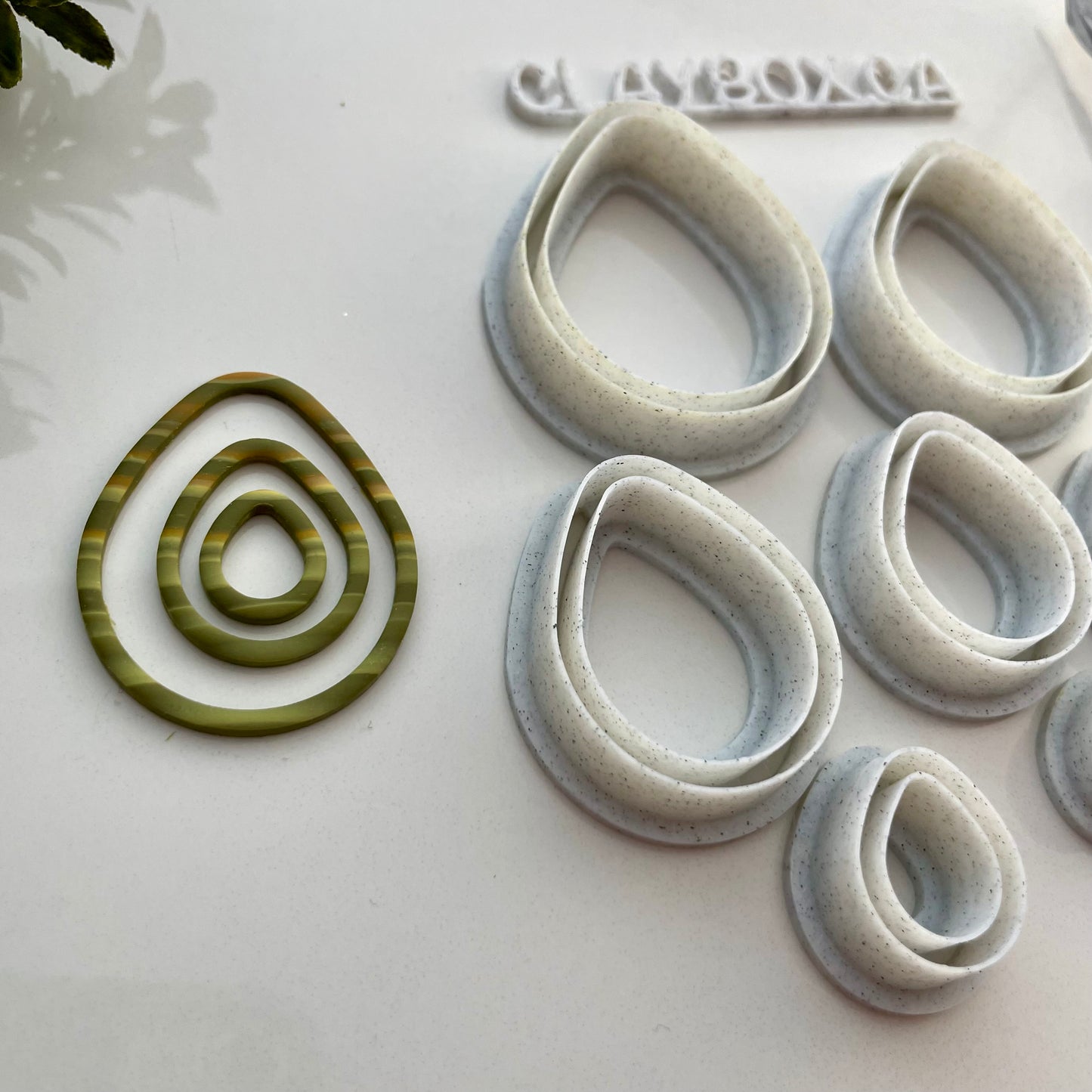 Skinny teardrops donut set - made for use with polymer clay