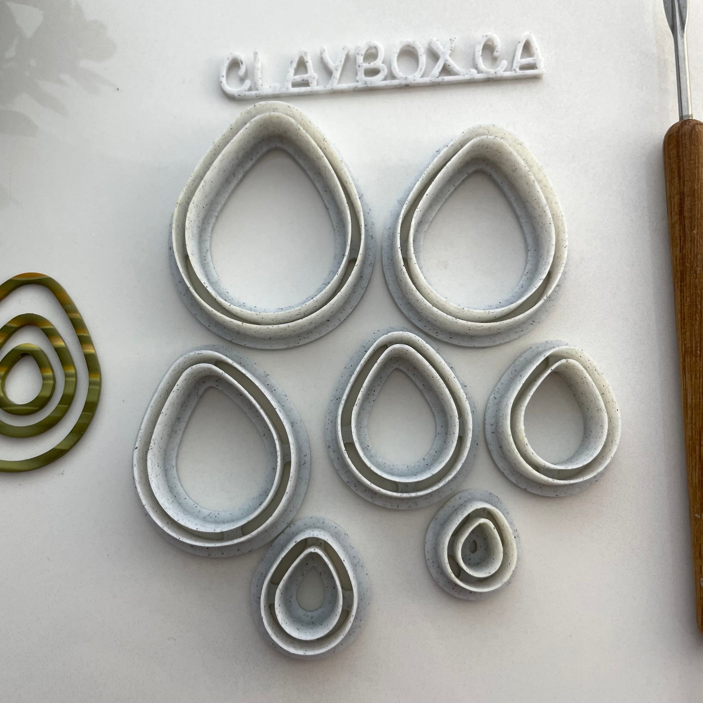 Skinny teardrops donut set - made for use with polymer clay