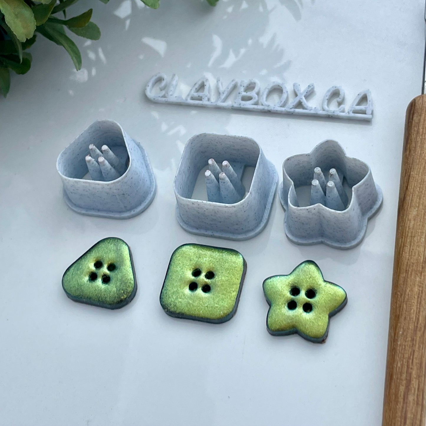 Button cutters # 3 - set of three - made for use with polymer clay