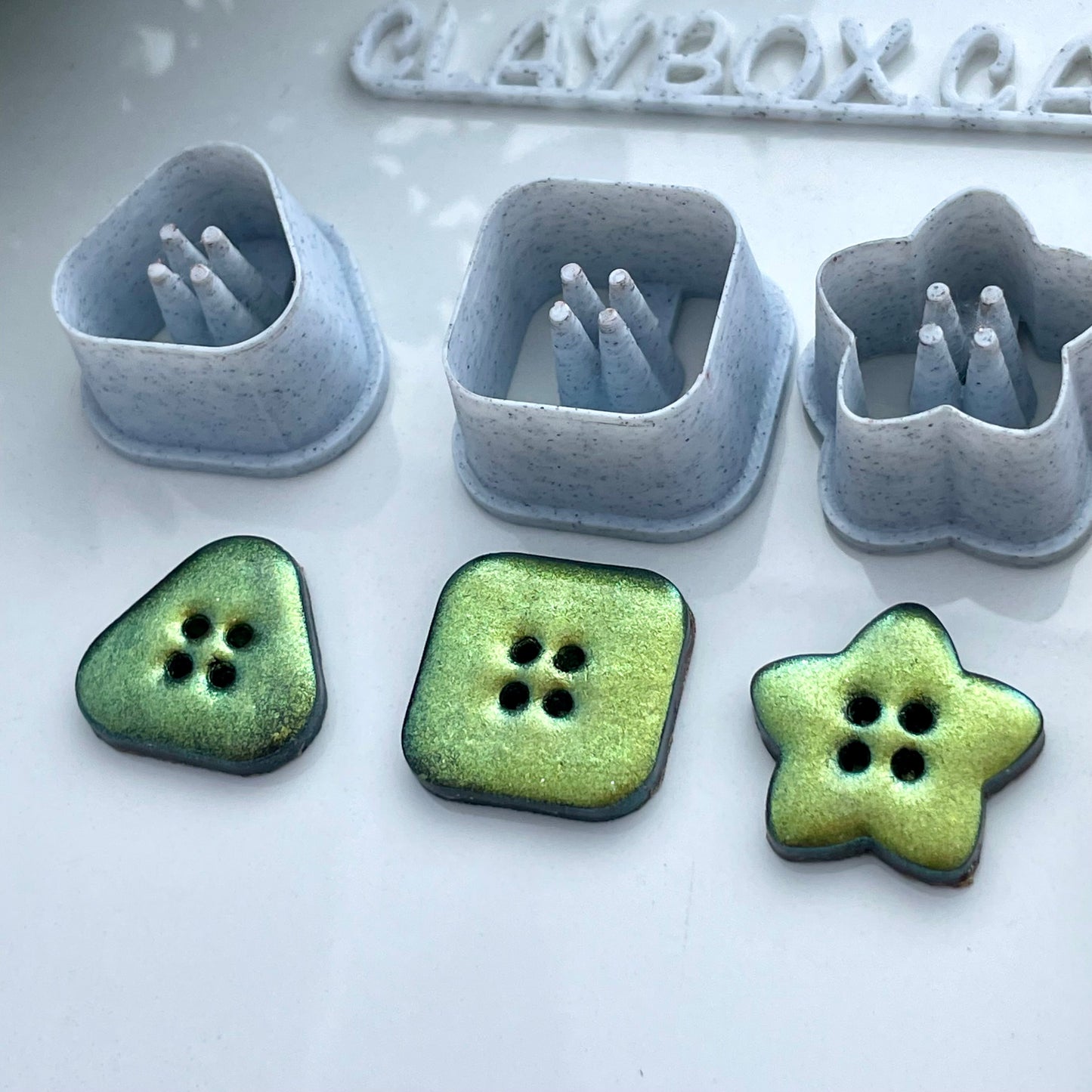 Button cutters # 3 - set of three - made for use with polymer clay