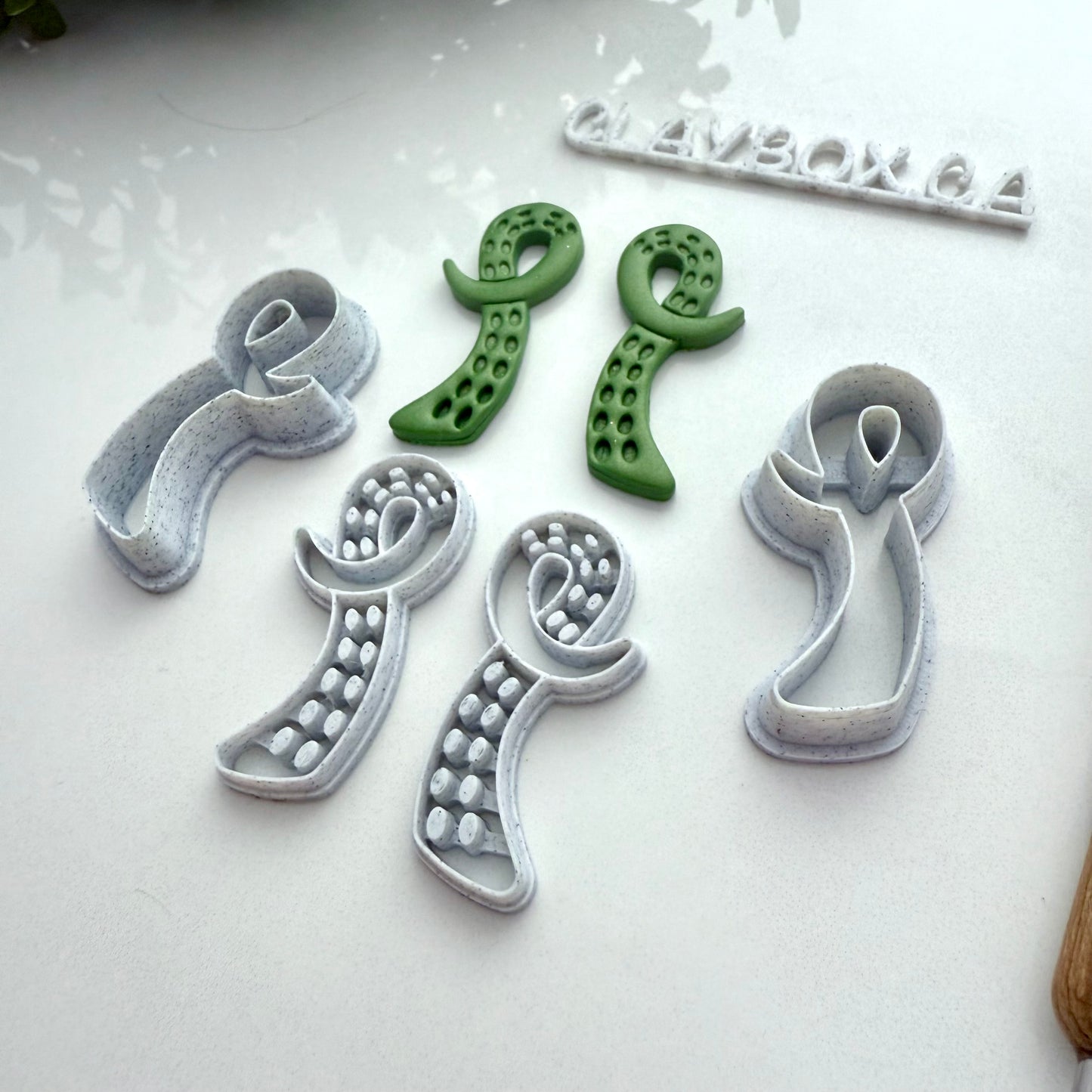 Tentacle Stamp & Cutter Set – Polymer Clay Tool Pair (Left and Right)
