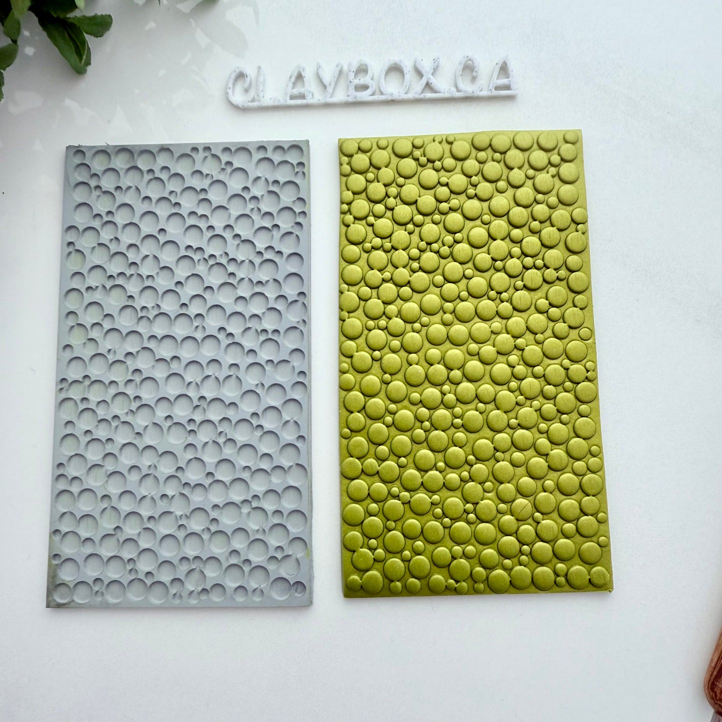 Bubbles Texture Mat – 2x4” Rubber Texture Stamp – Polymer Clay Tool – Circle Pattern Imprint