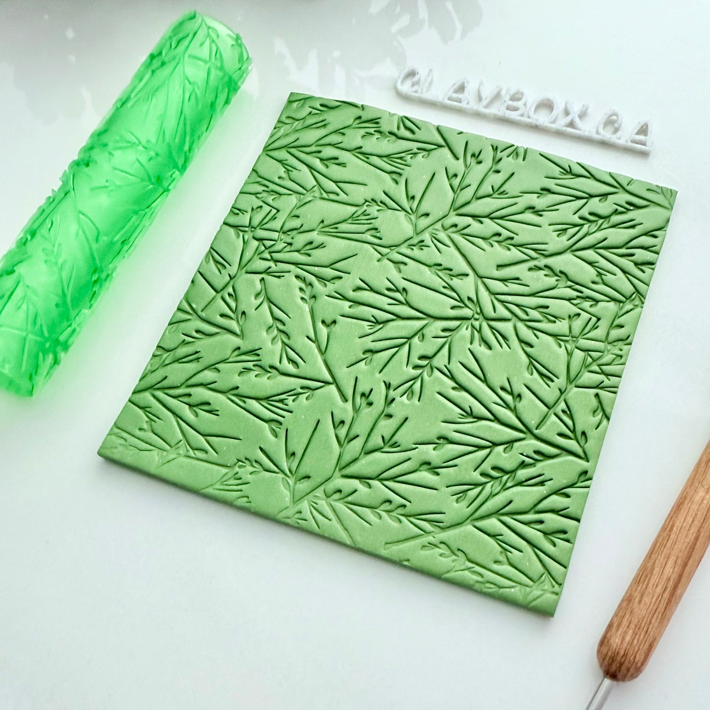 Twiggy Texture Roller for Polymer Clay – 3D Printed Nature Imprint Tool, 4” Tall