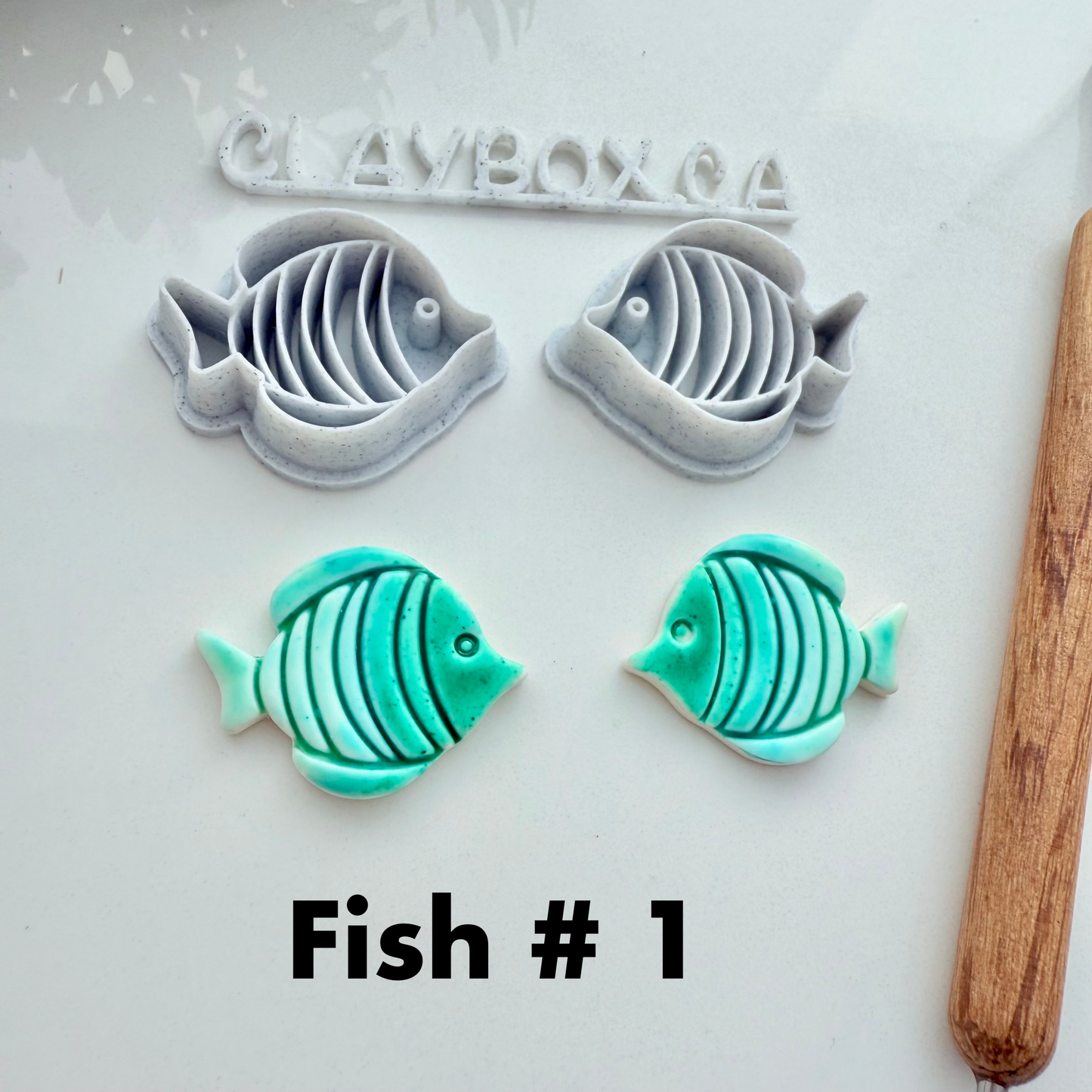 Fish Cutter Pair – 3D Printed Polymer Clay Cutters (6 Styles Available)