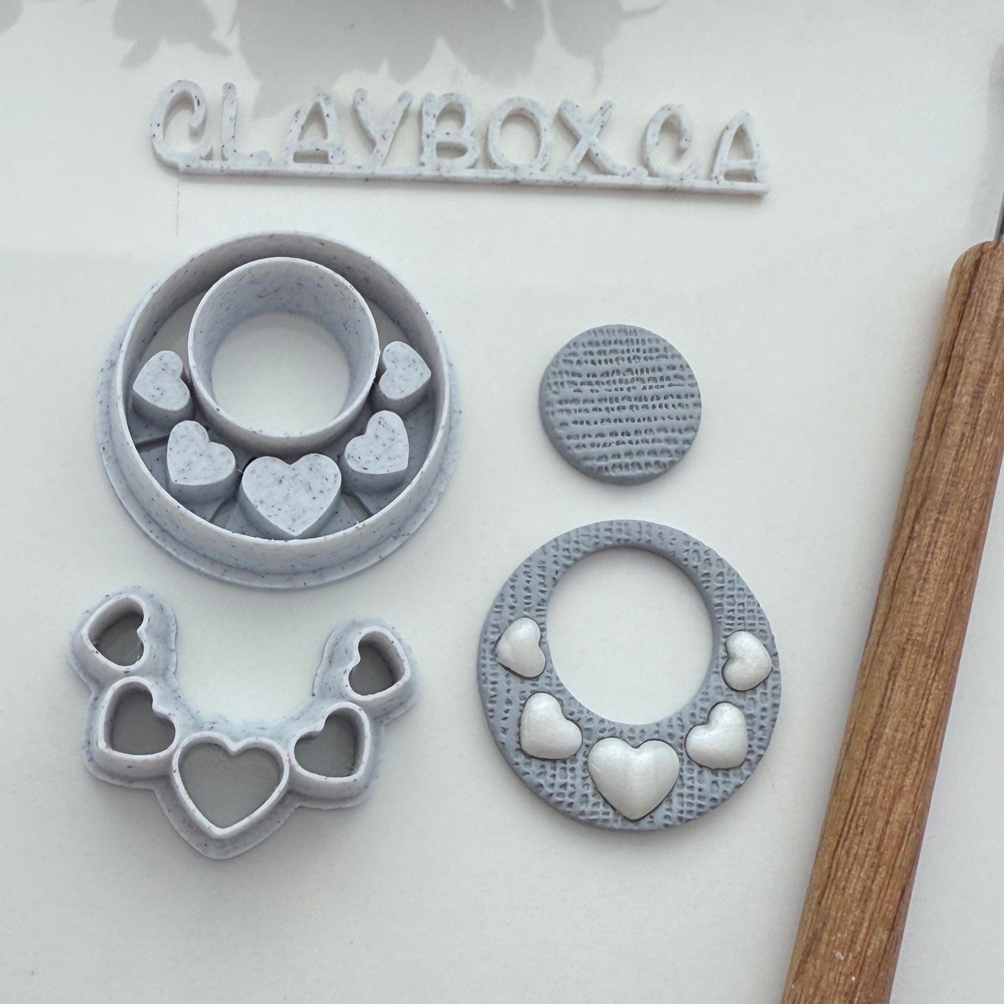 Heart Hoop Bezel Polymer Clay Cutter Pair