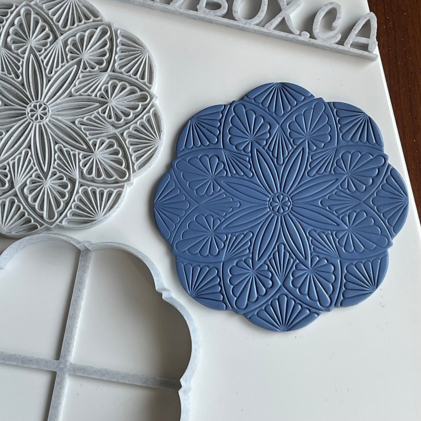 Mandala 4 large stamp and matching cutter - made for use with polymer clay