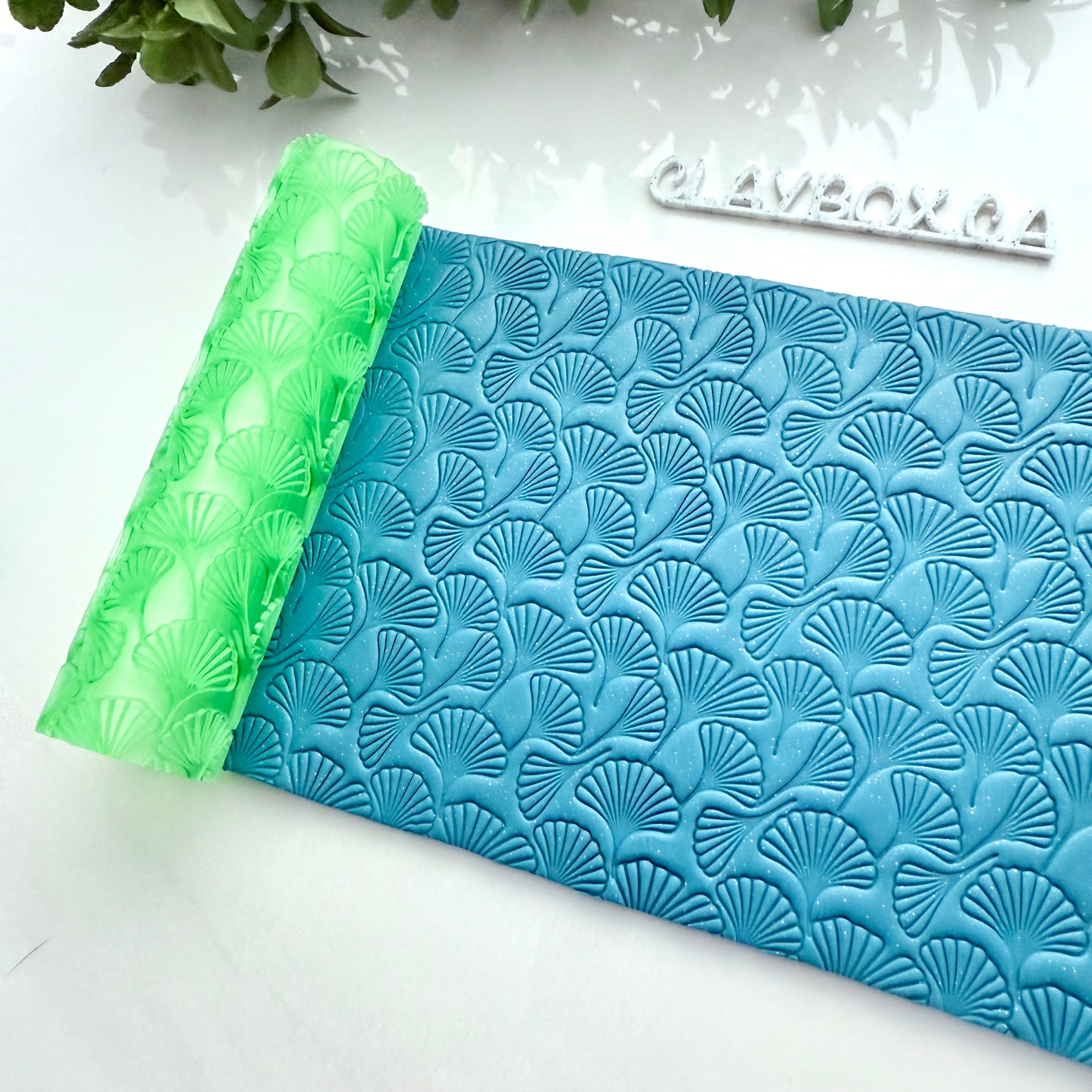 Ginkgo Texture Roller – 4” Polymer Clay Roller with Seamless Ginkgo Pattern