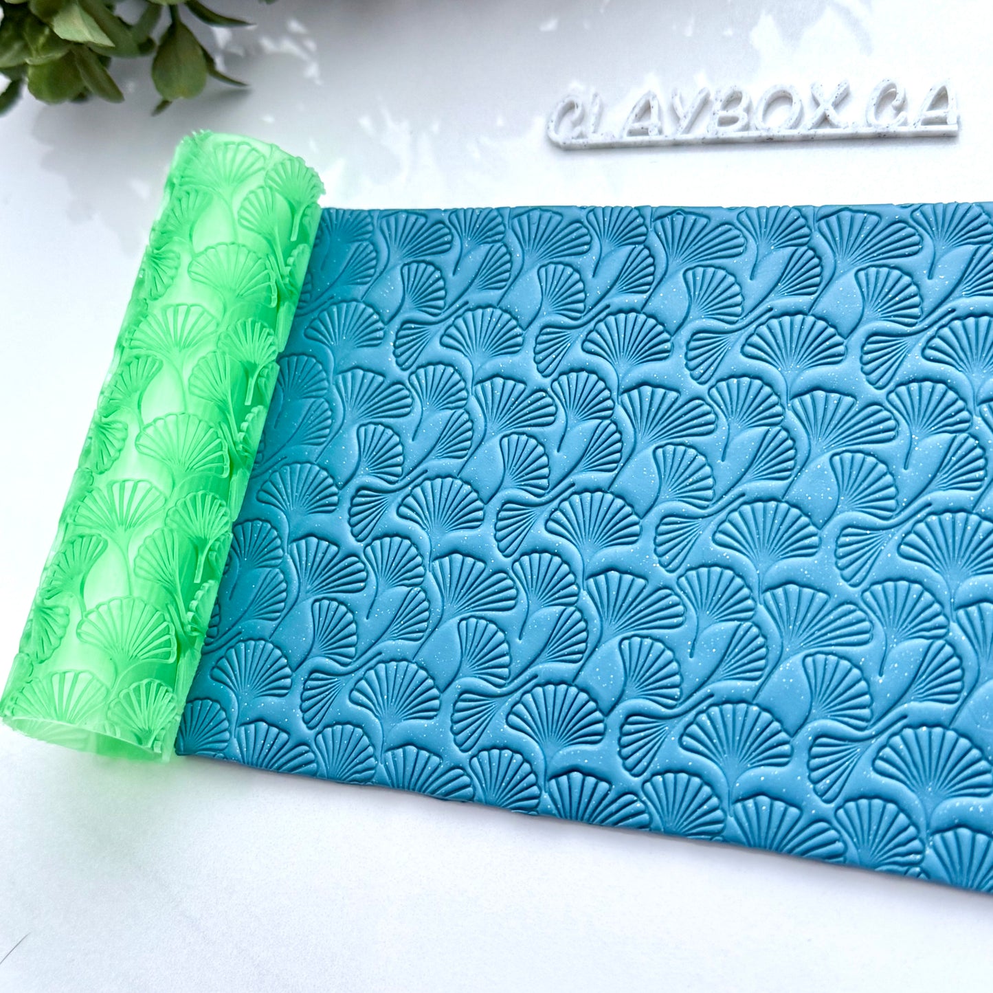 Ginkgo Texture Roller – 4” Polymer Clay Roller with Seamless Ginkgo Pattern