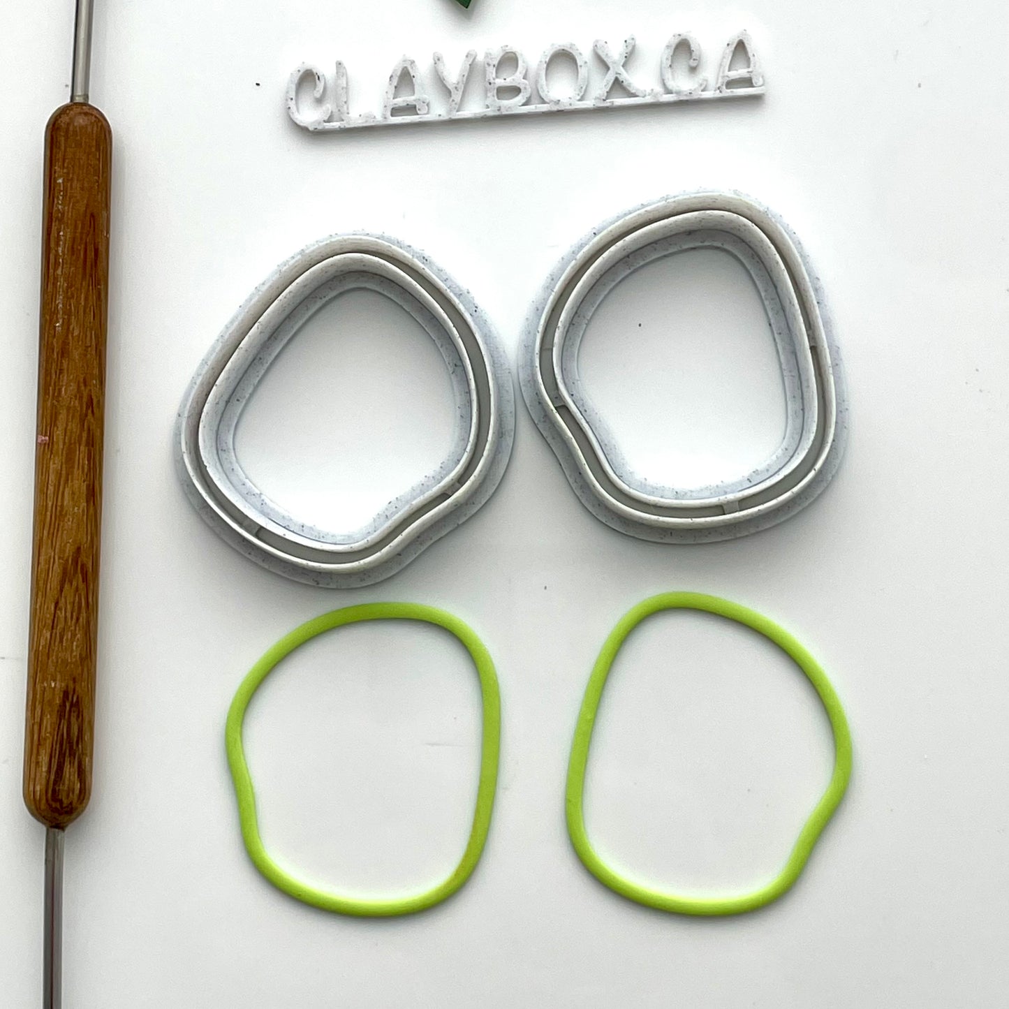 Skinny organic shape donut set - made for use with polymer clay