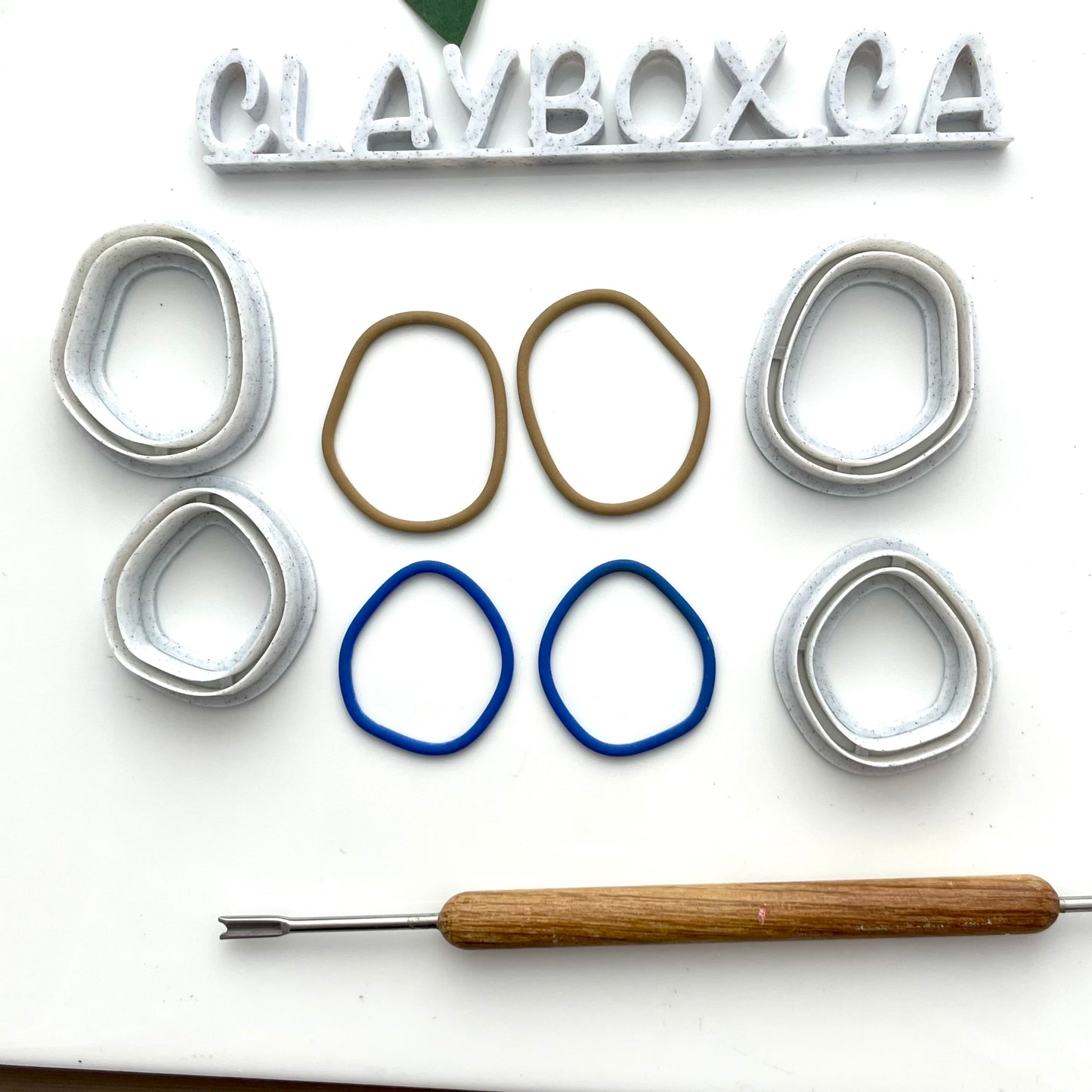 Skinny organic shape donut set - made for use with polymer clay