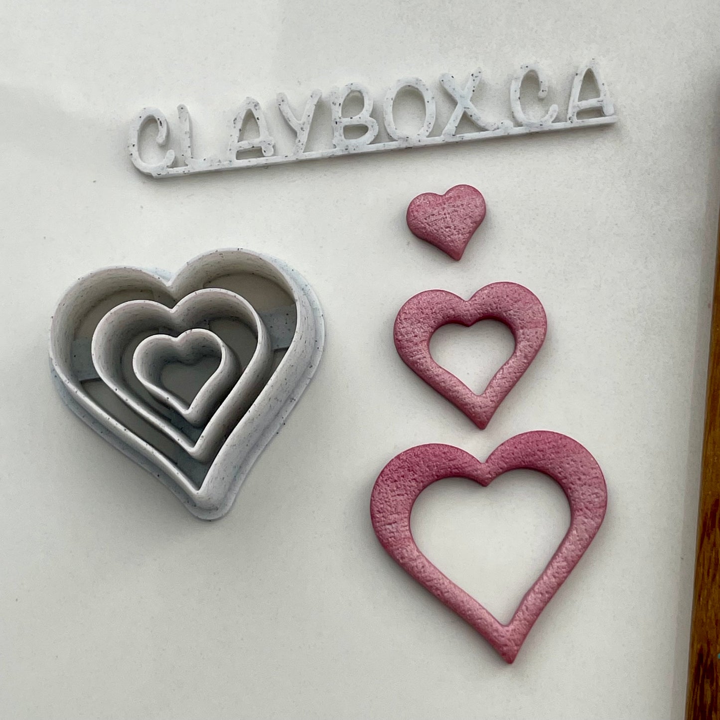 Triple heart donut polymer clay cutter