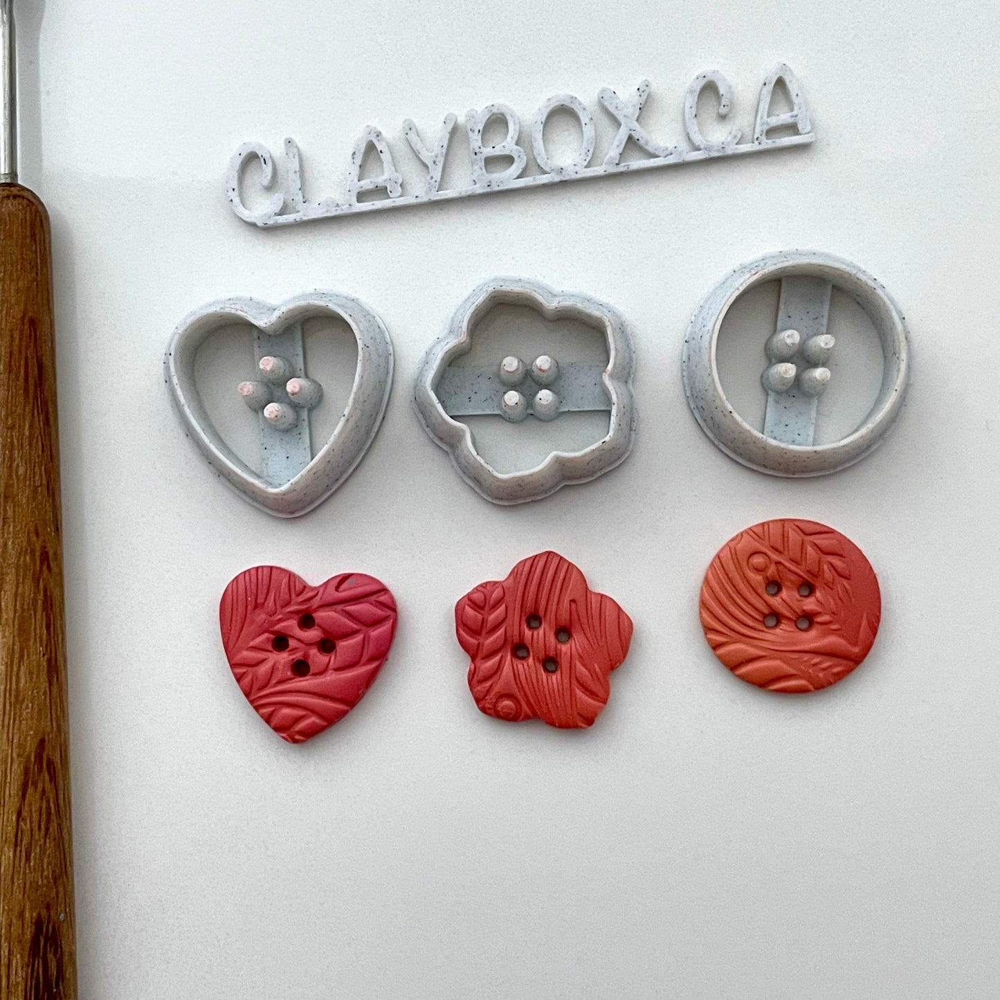 Button cutters - set of three - made for use with polymer clay