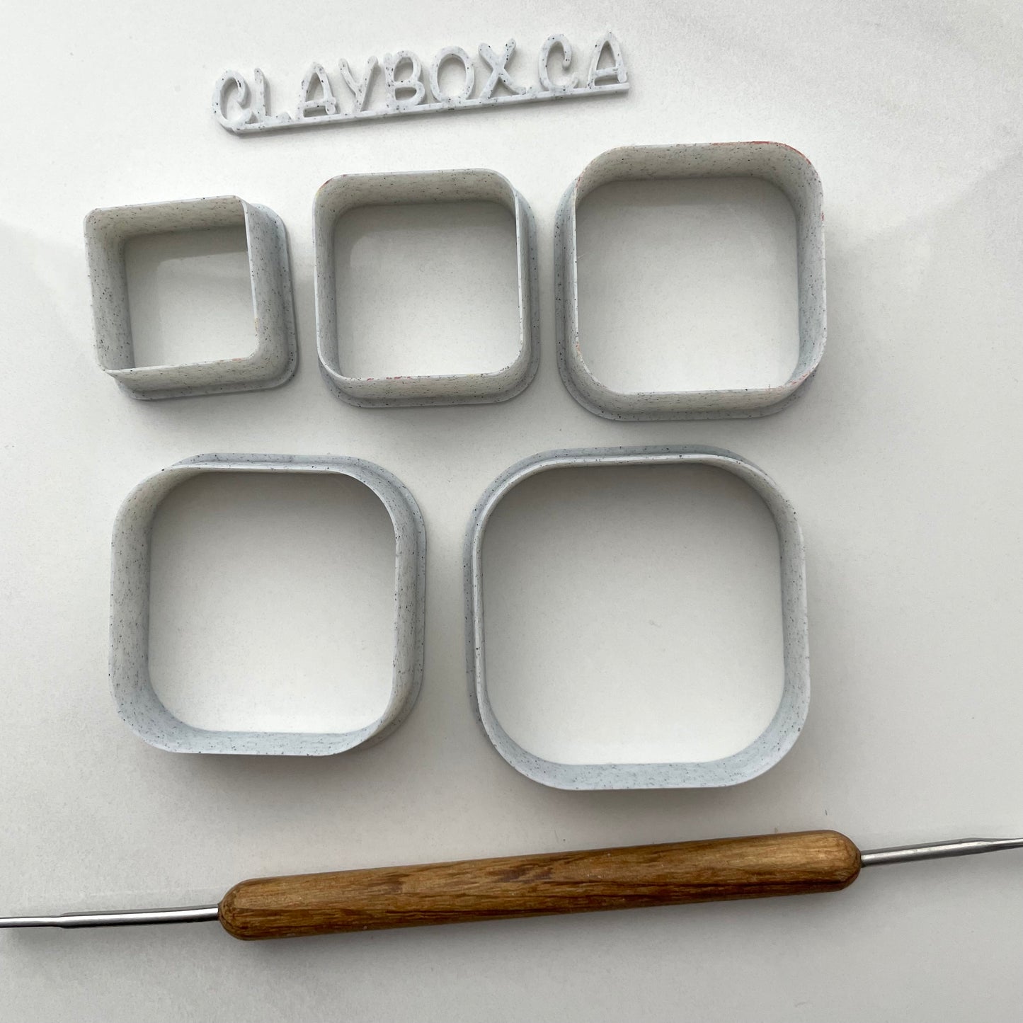 Square Bezel Cutter Set for Polymer Clay – 5 Sizes