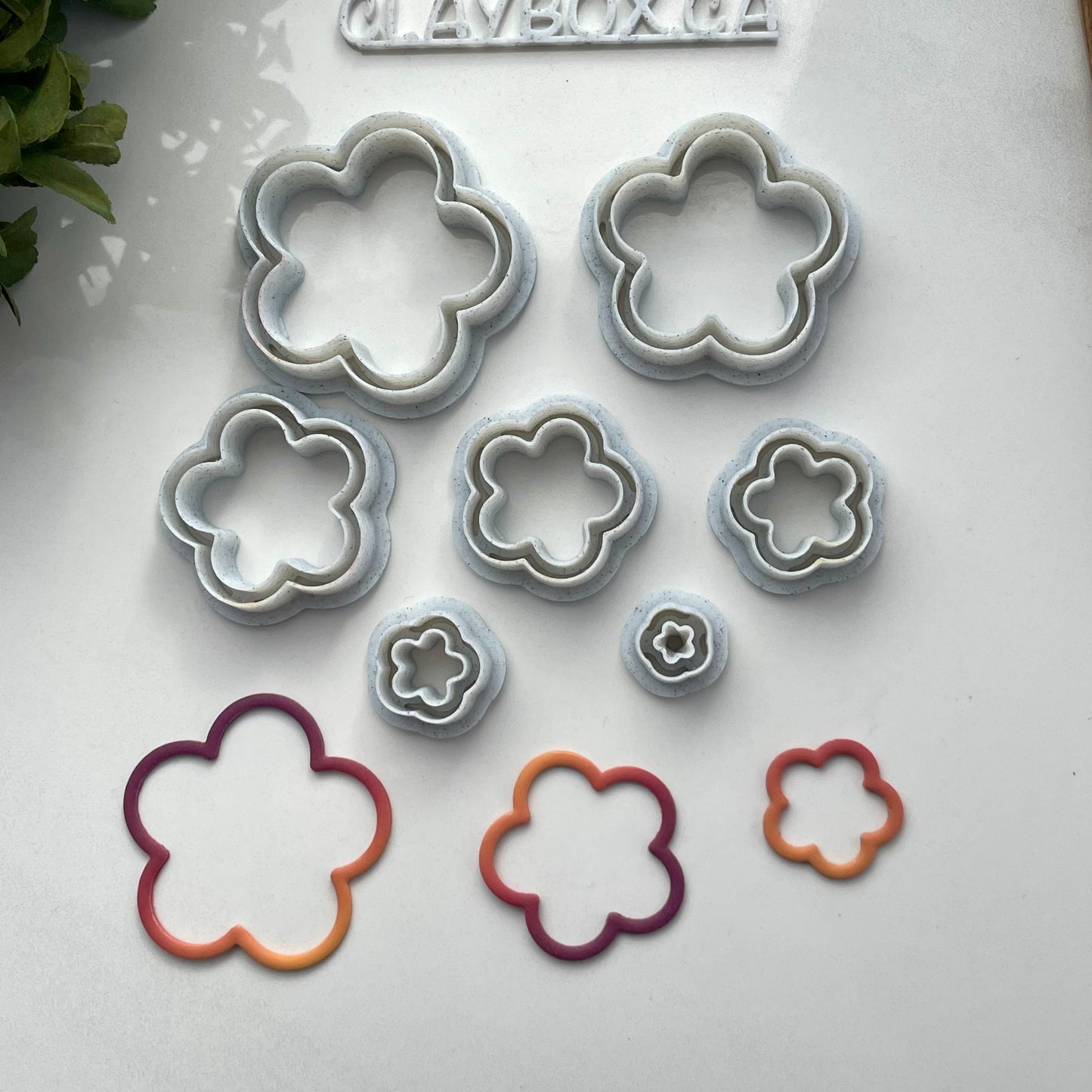 Skinny flowers donut set - made for use with polymer clay