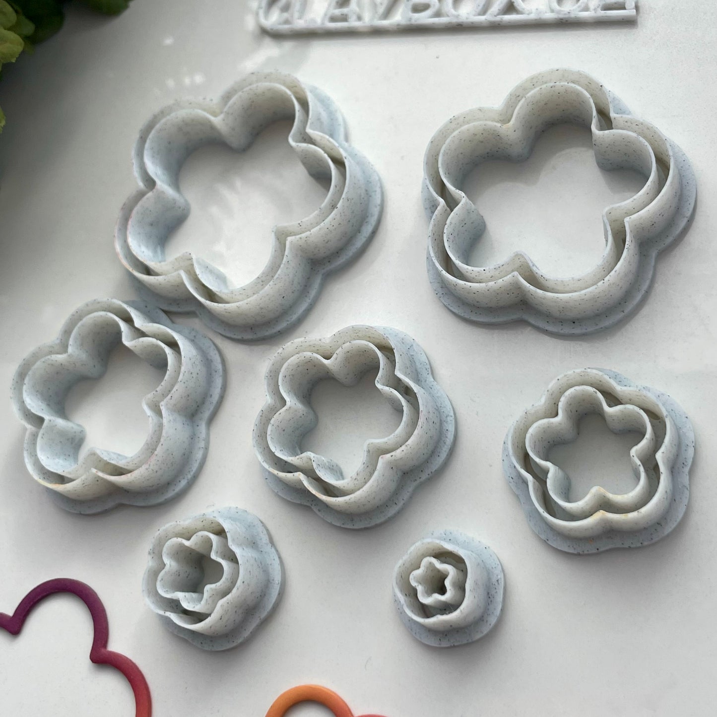 Skinny flowers donut set - made for use with polymer clay