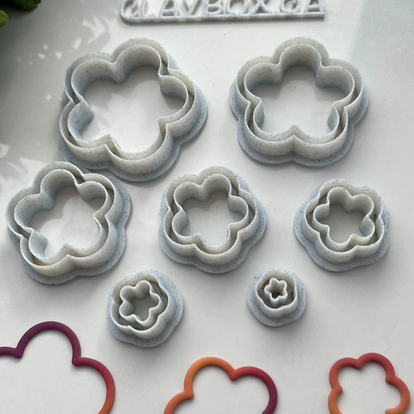 Skinny flowers donut set - made for use with polymer clay