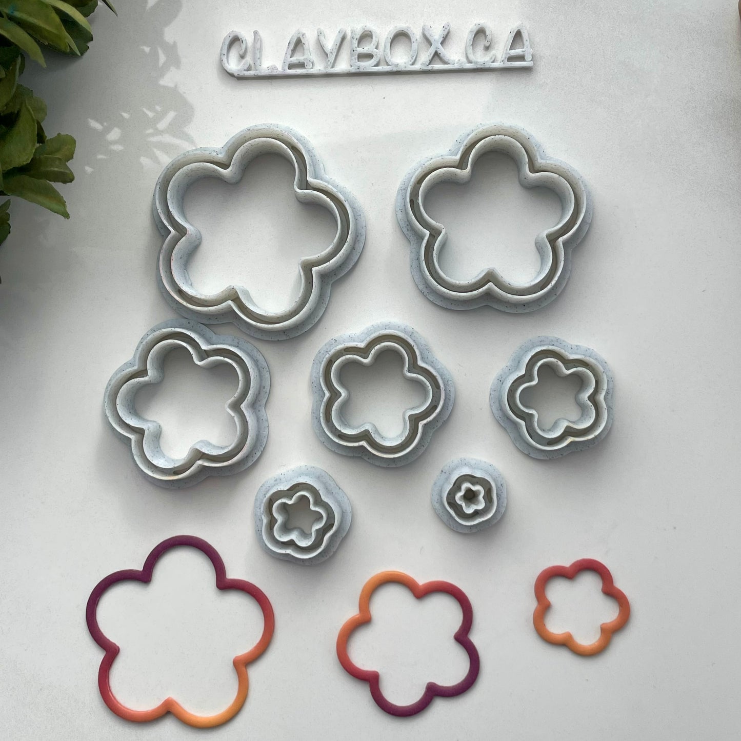 Skinny flowers donut set - made for use with polymer clay