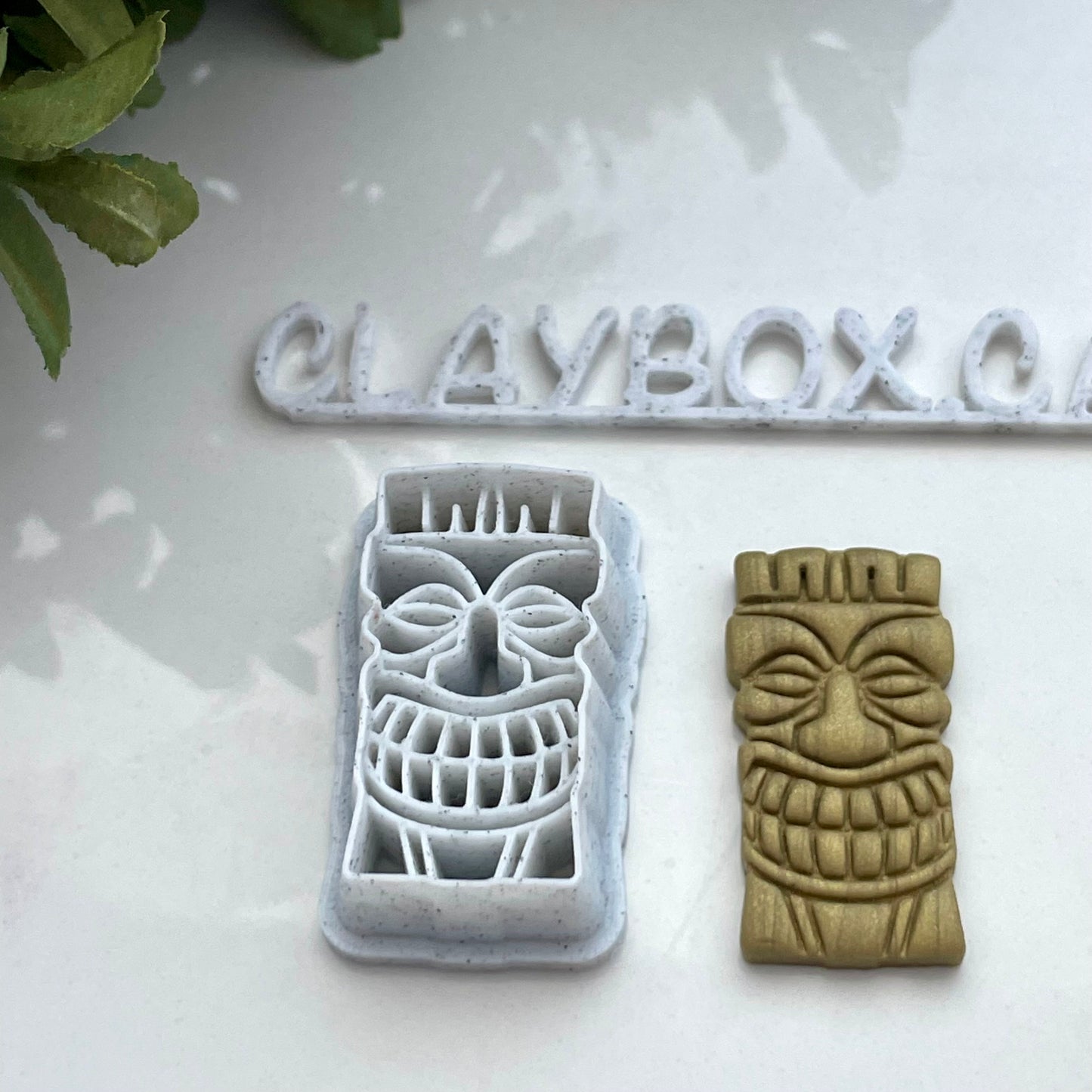 Tiki Mask Polymer Clay Cutter – Combined Stamp and Cutter – Tropical Clay Tool