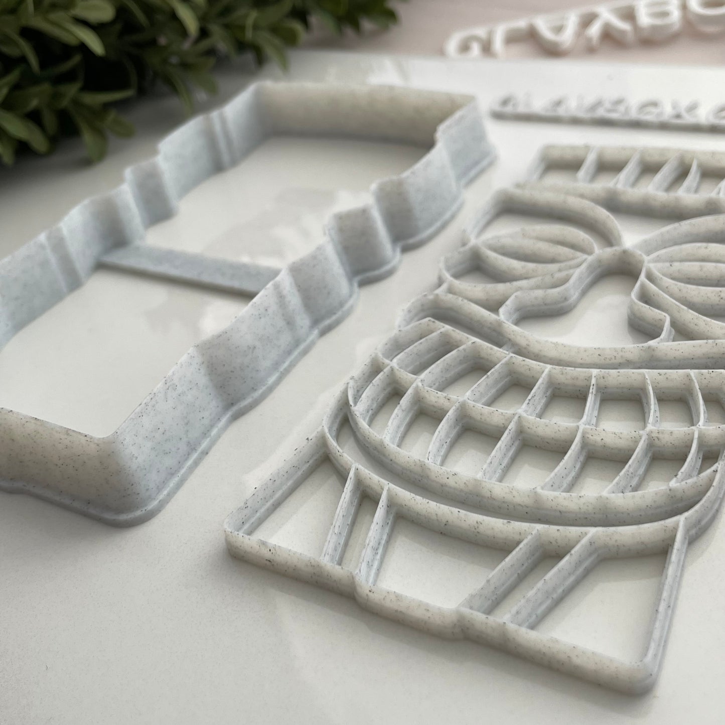 Large tiki mask stamp and matching cutter - made for use with polymer clay