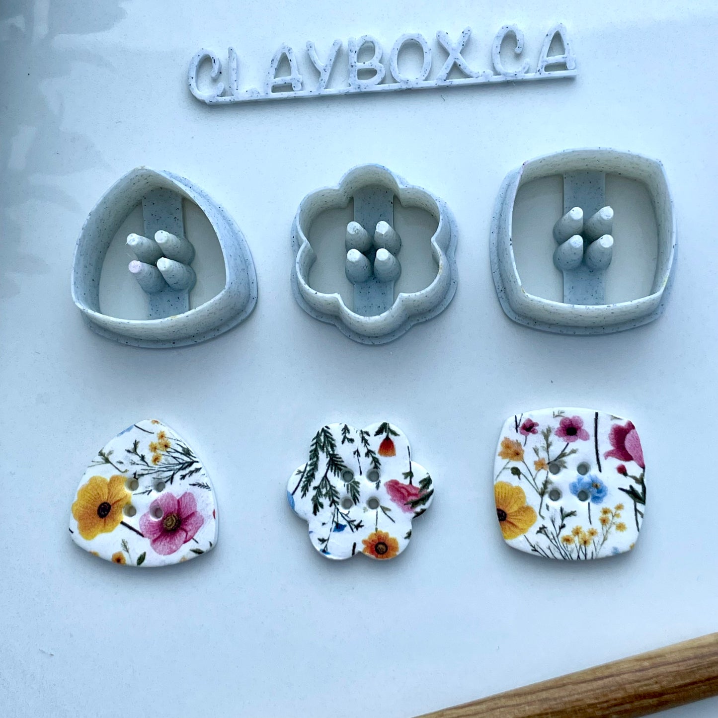Button cutters # 2 - set of three - made for use with polymer clay