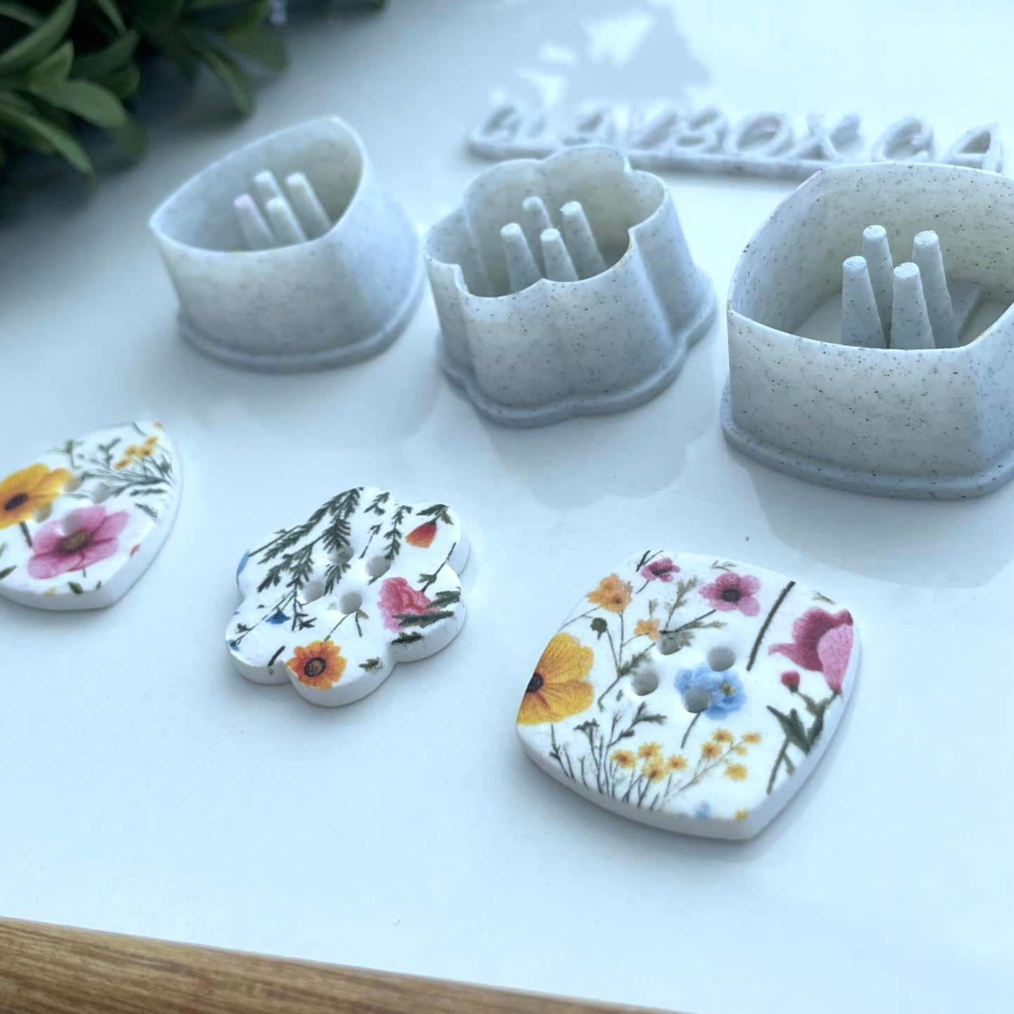 Button cutters # 2 - set of three - made for use with polymer clay