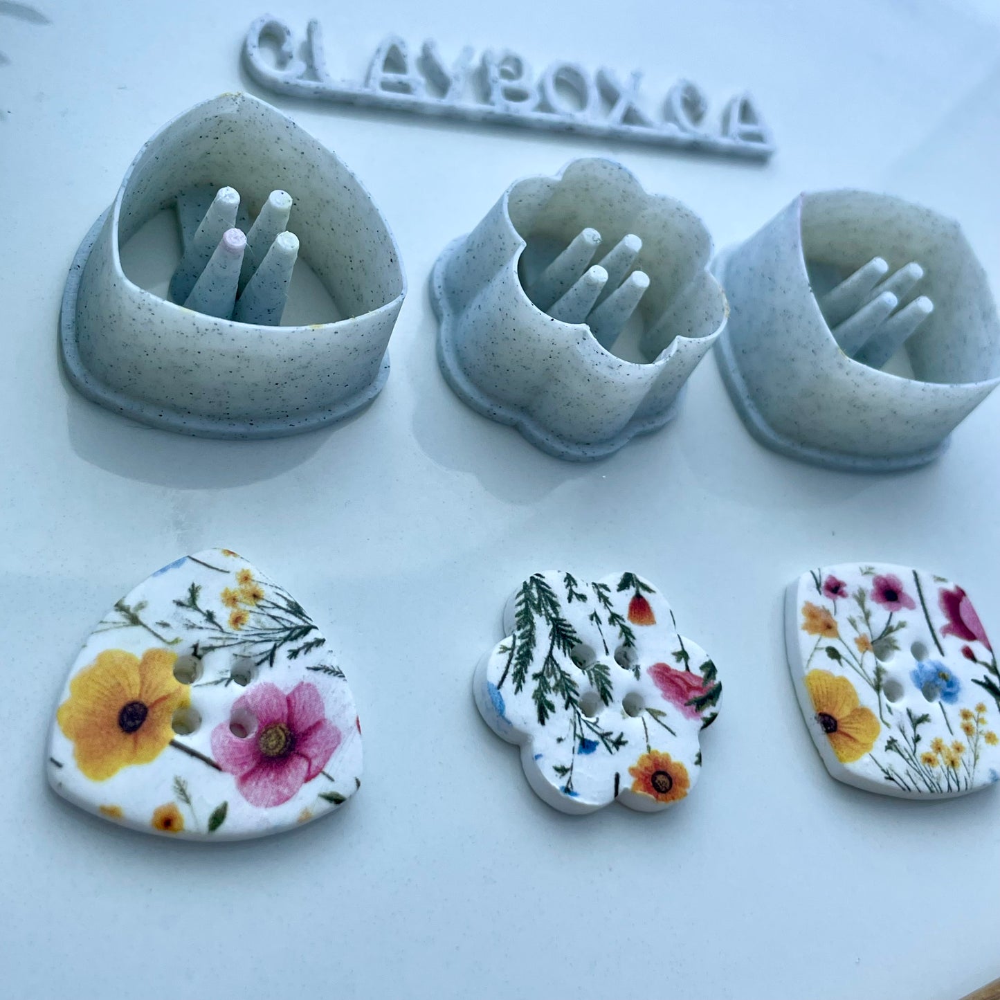 Button cutters # 2 - set of three - made for use with polymer clay