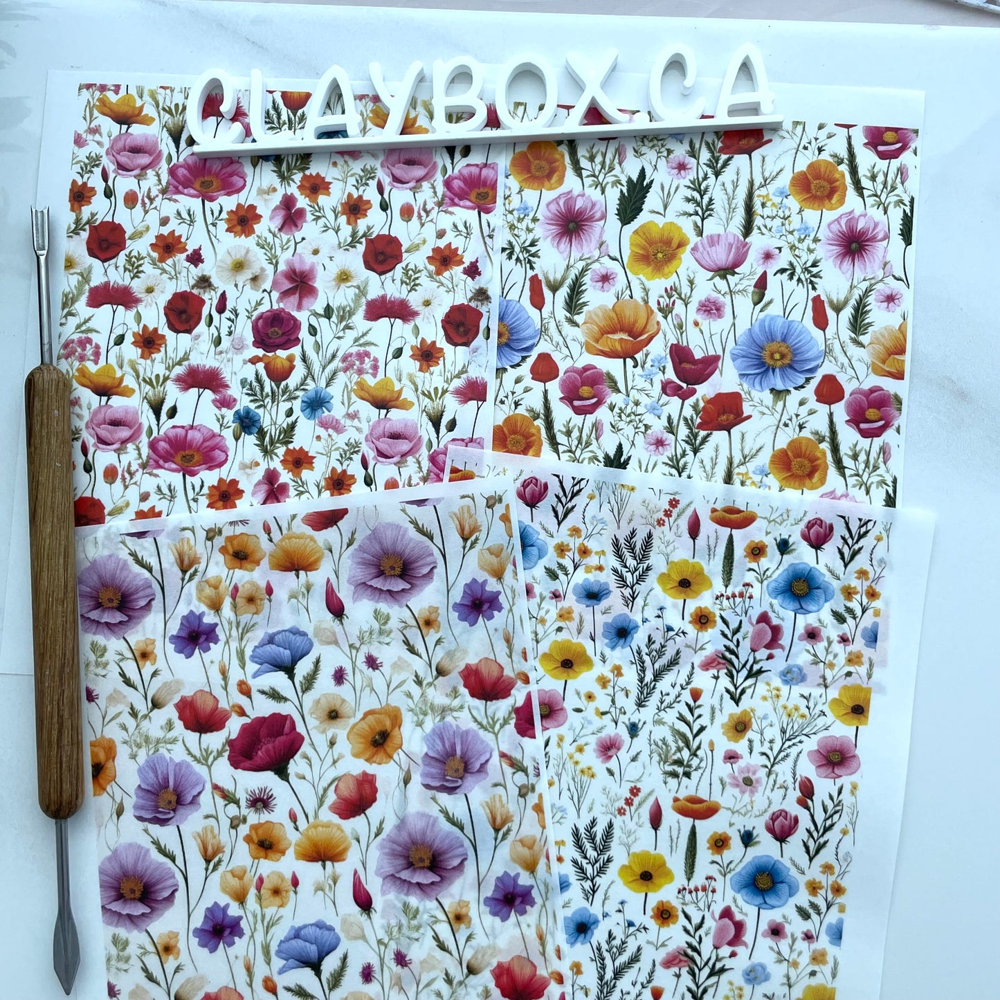 Image transfers - Wildflowers set