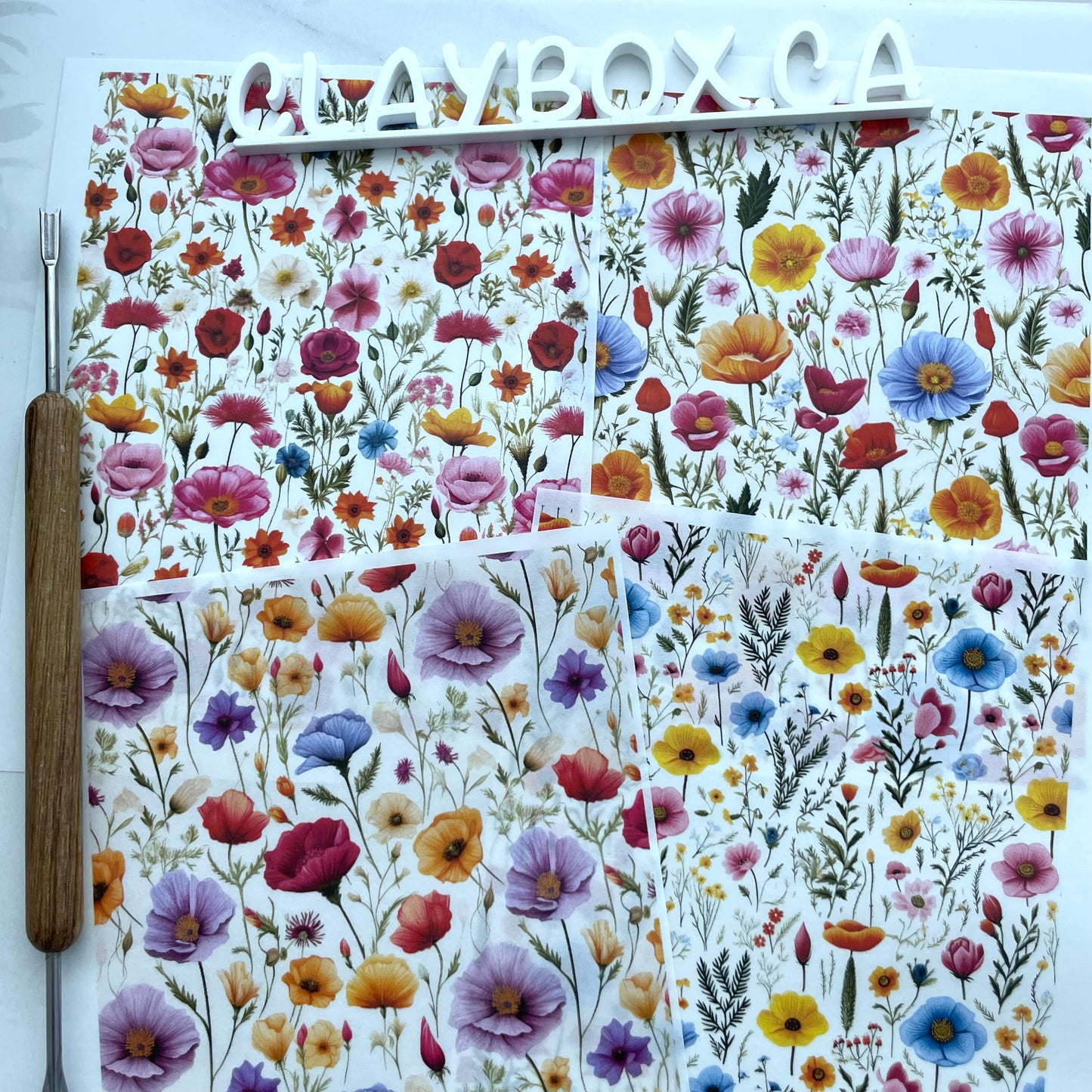 Image transfers - Wildflowers set