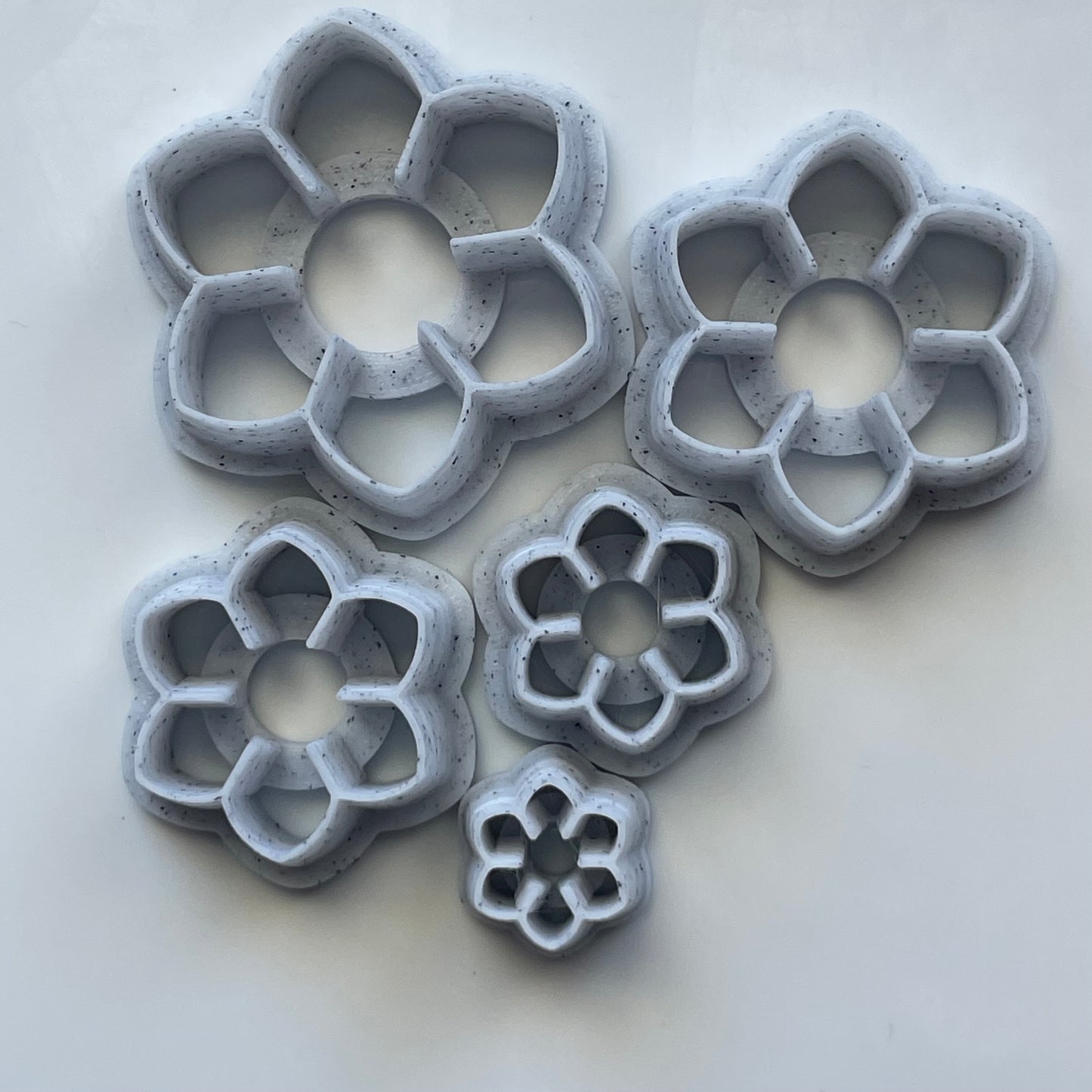 Layered flowers cutter set - made for use with polymer clay