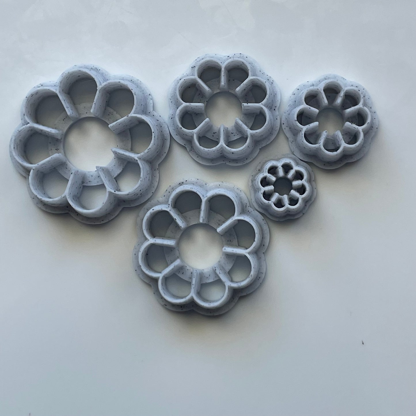 Layered flowers cutter set - made for use with polymer clay