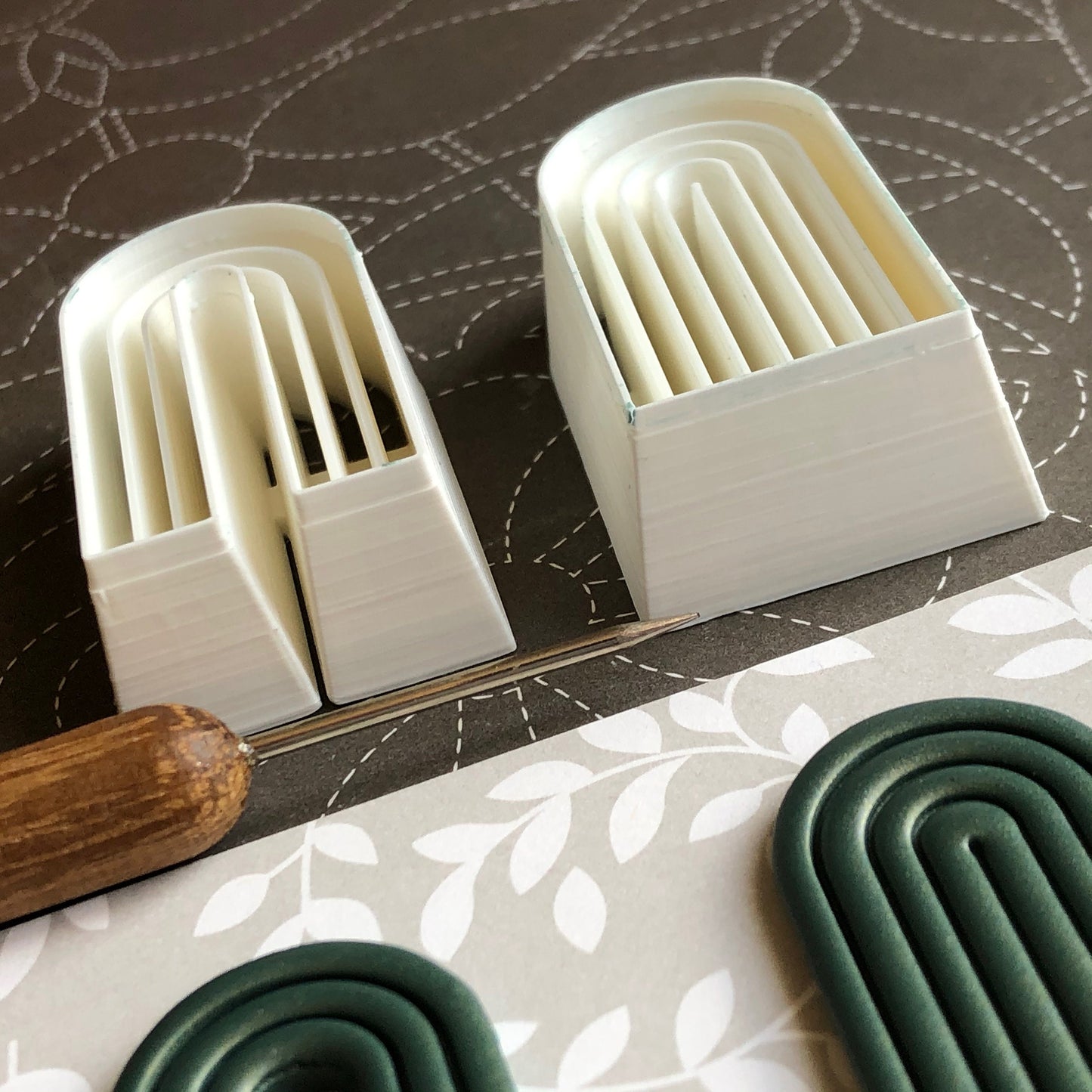 Tall rainbow combined stamp/cutters - made for use with polymer clay