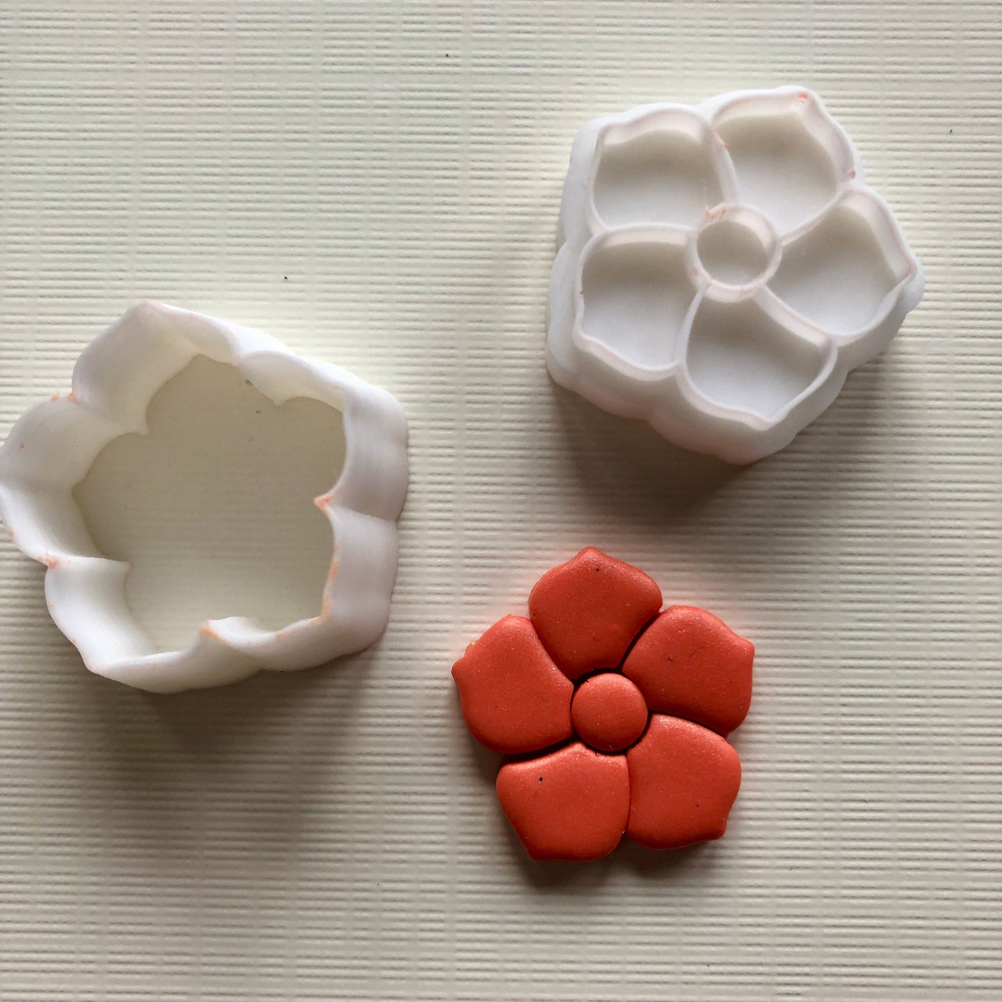 One inch flowers (Set 1) stamps and cutters - made for use with polymer clay