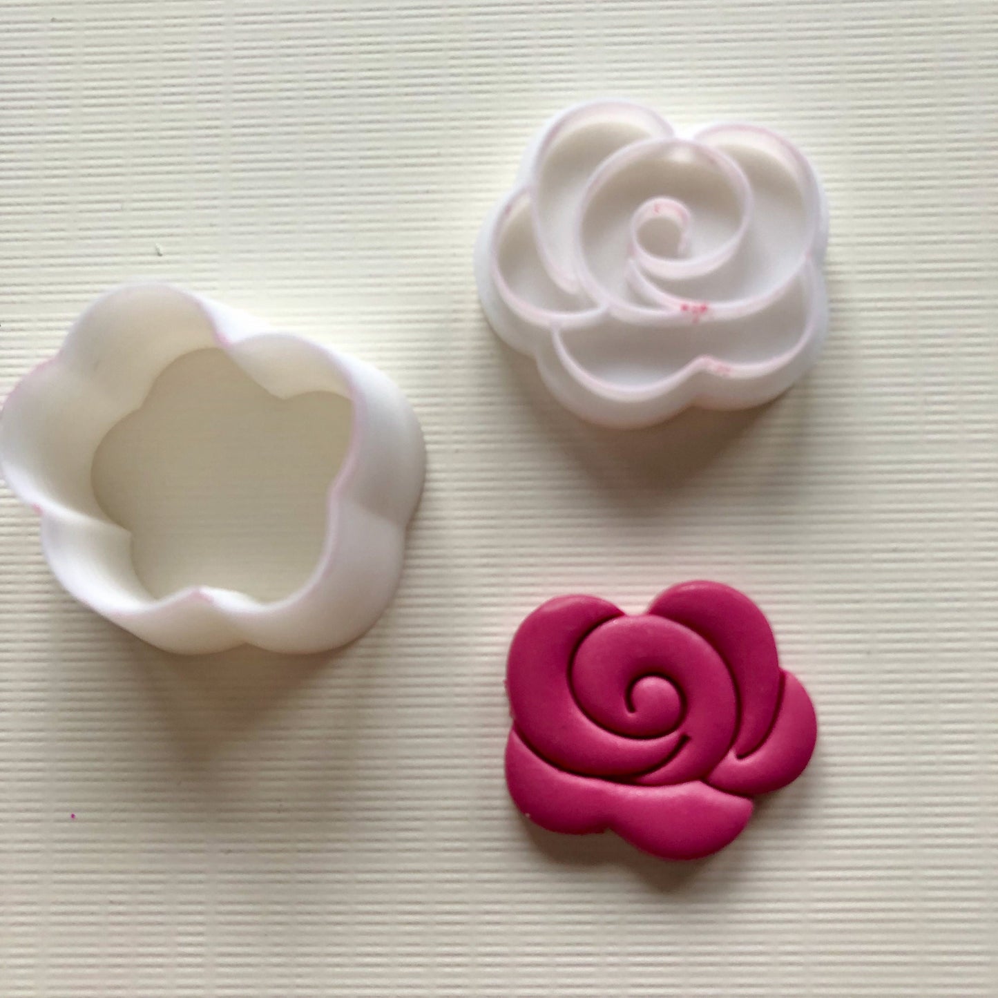 One inch flowers (Set 1) stamps and cutters - made for use with polymer clay