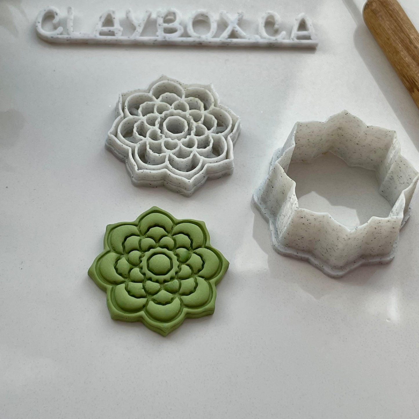 Mandala #7 stamp with matching cutter - made for use with polymer clay