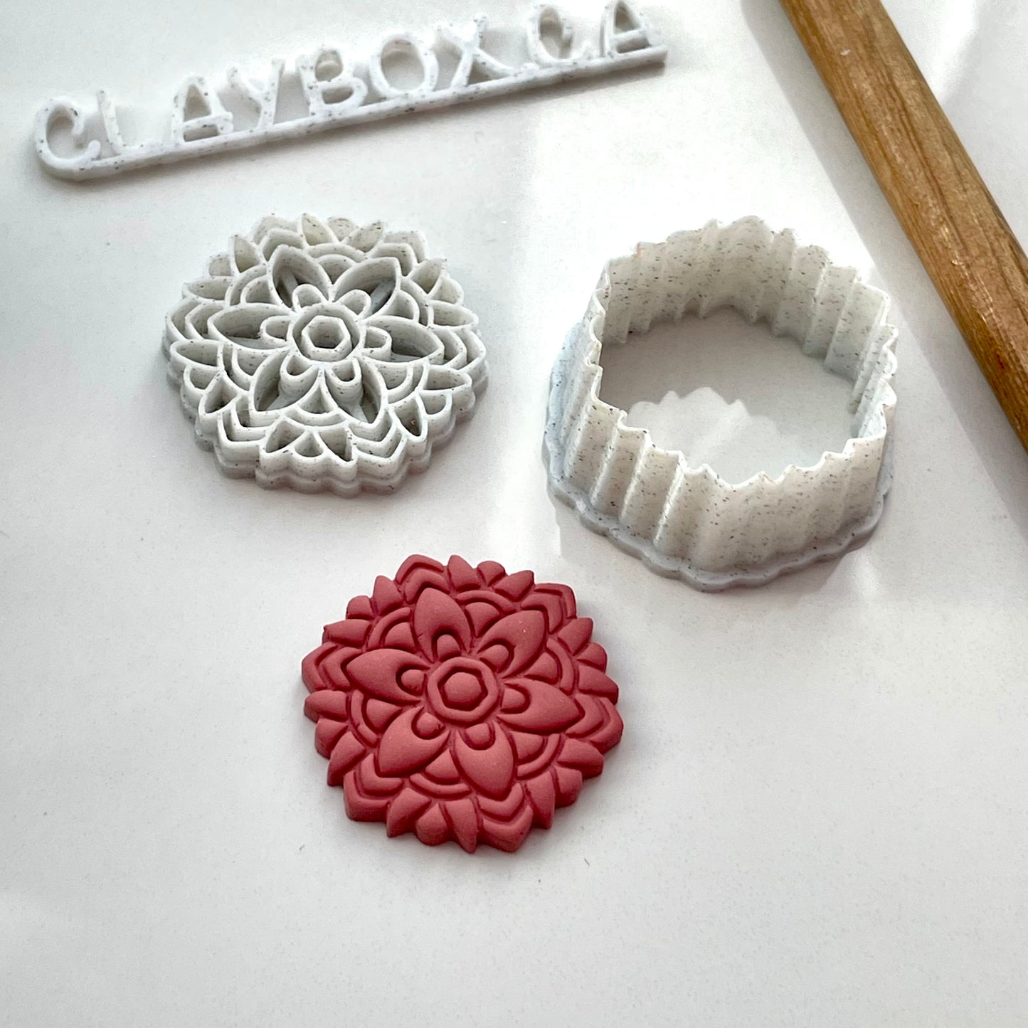 Mandala #5 stamp with matching cutter - made for use with polymer clay