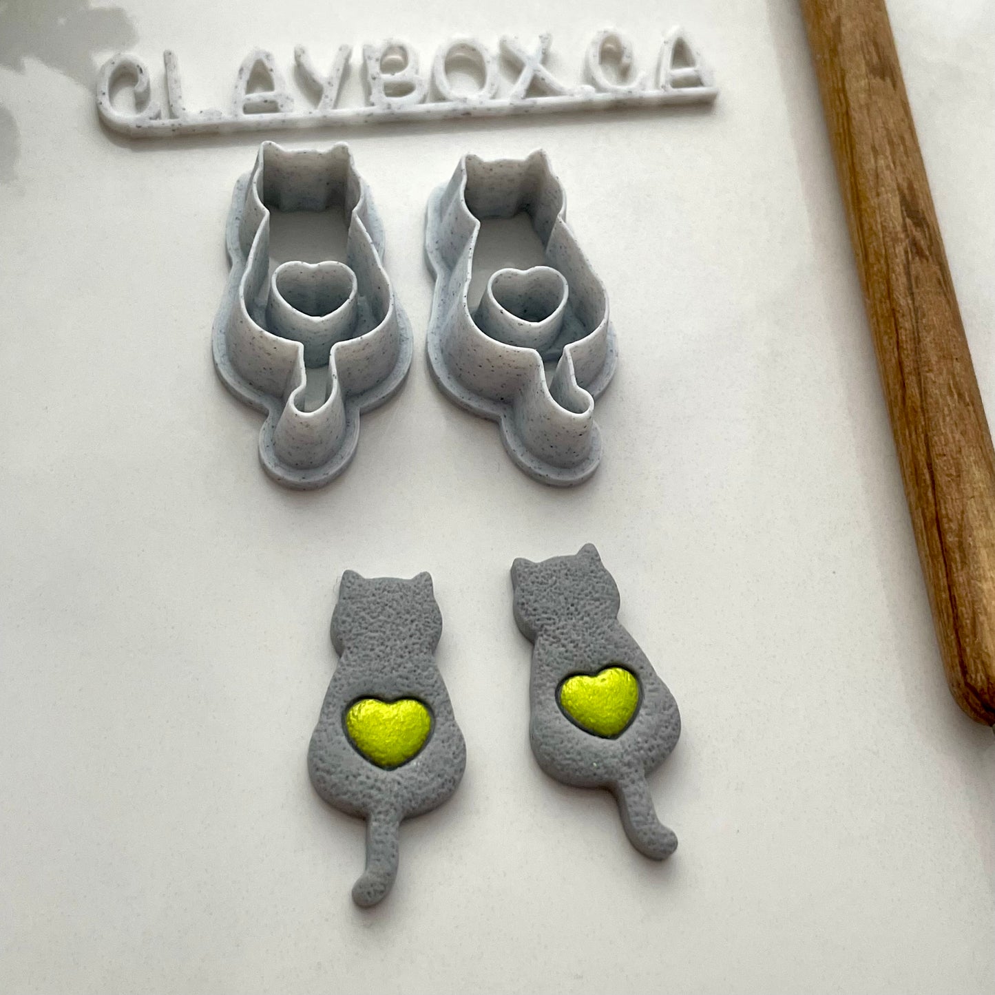 Cat heart cutter pair