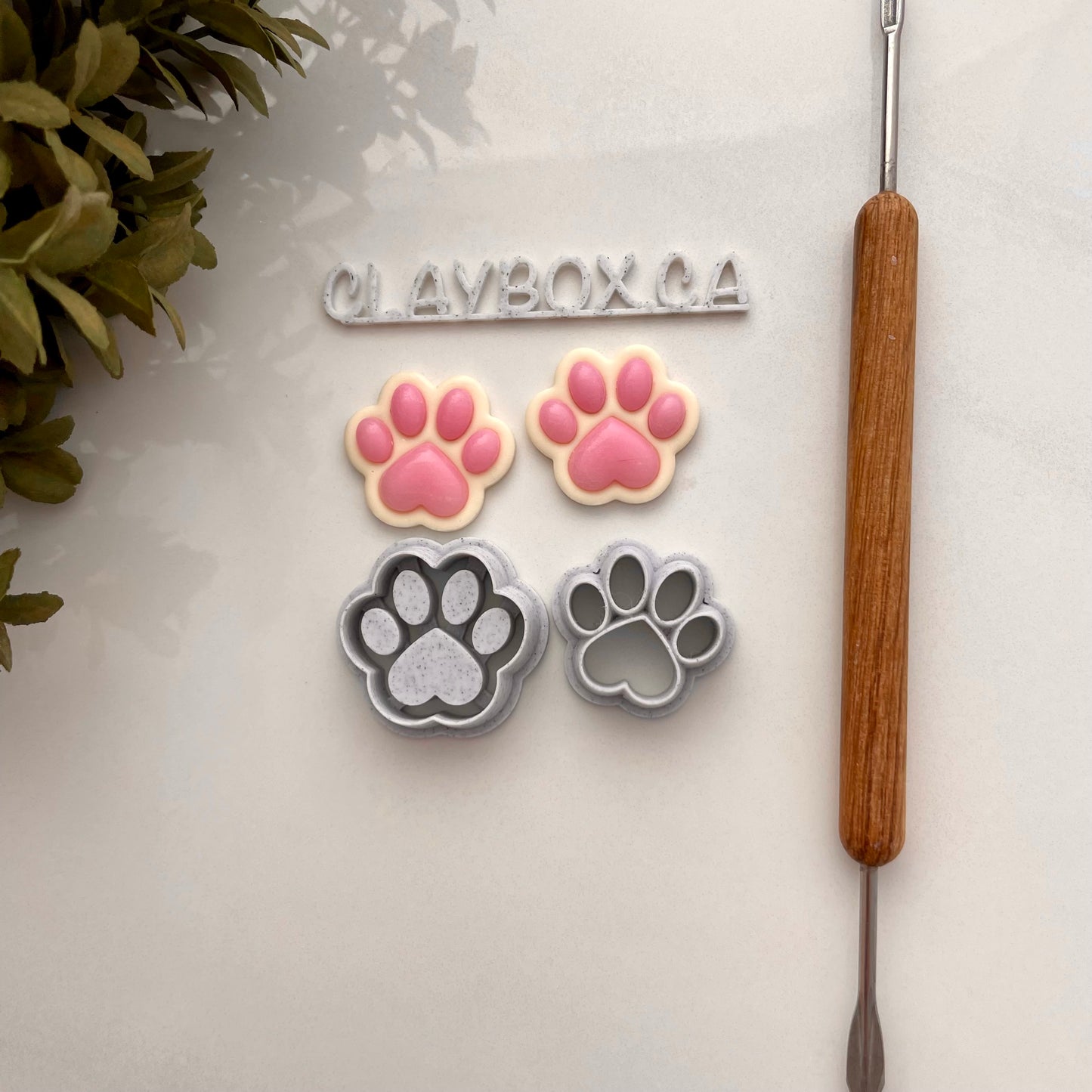 Paw print heart bezel cutter pair