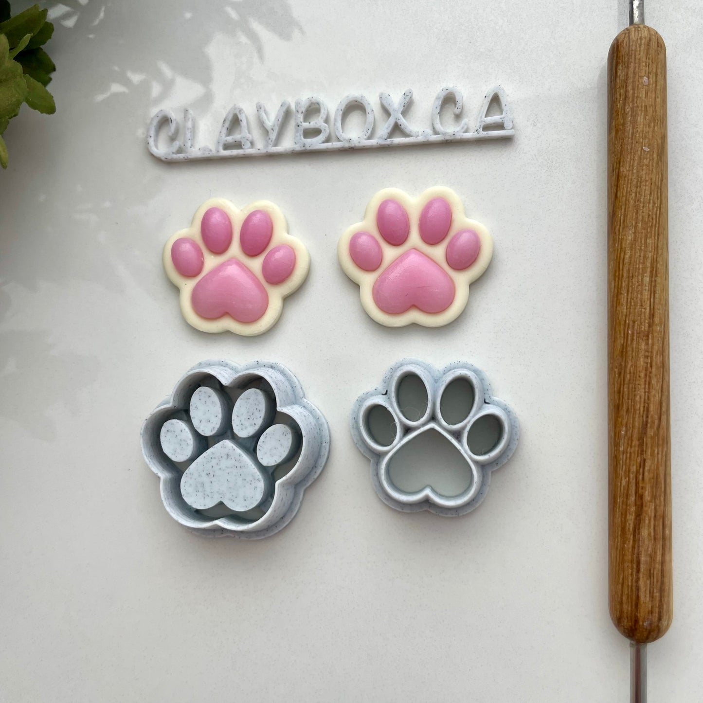 Paw print heart bezel cutter pair