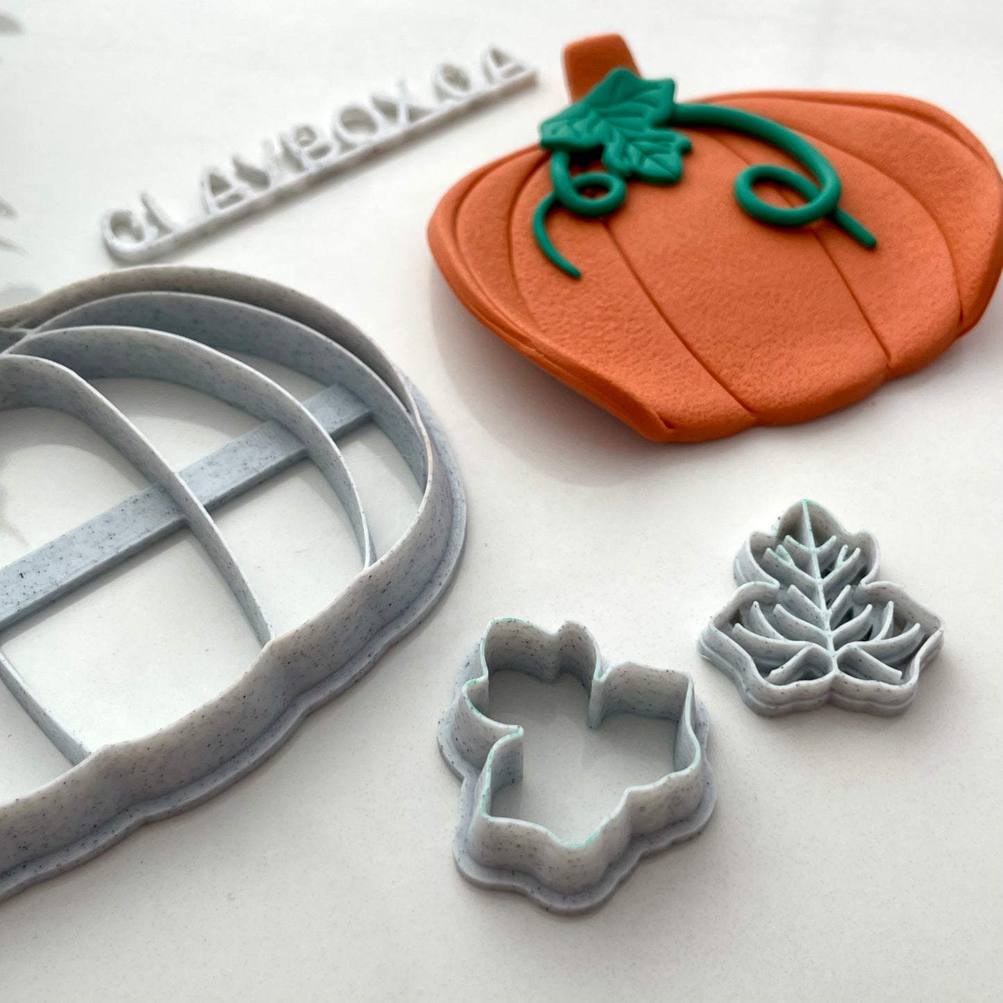 Pumpkin large cutter, plus pumpkin leaf stamp and matching cutter