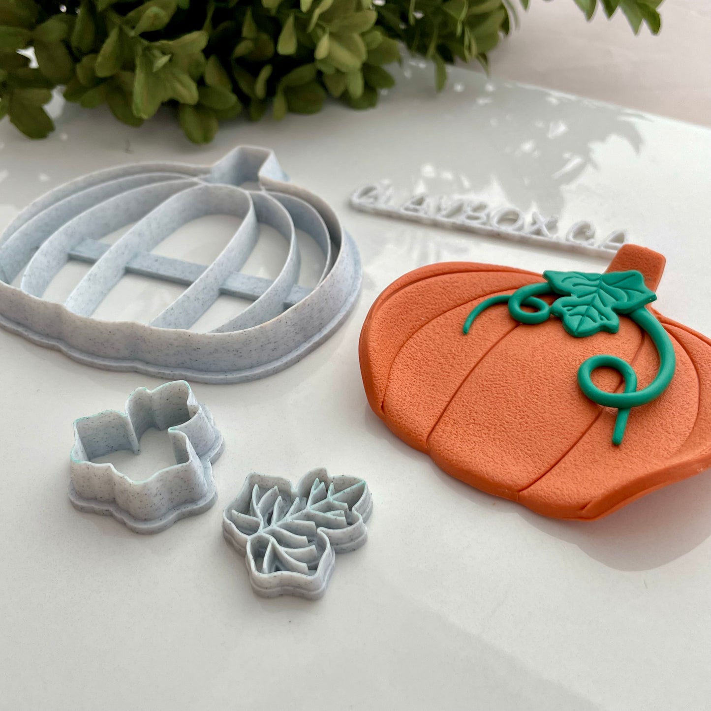 Pumpkin large cutter, plus pumpkin leaf stamp and matching cutter