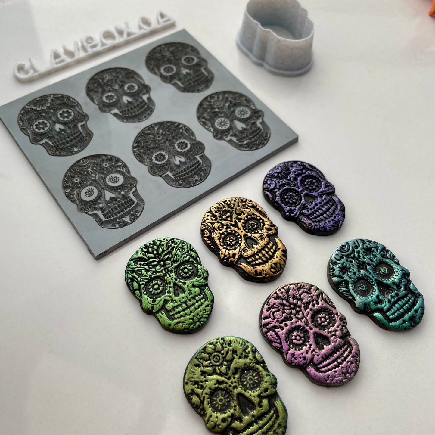 Sugar skulls texture mat and matching cutter