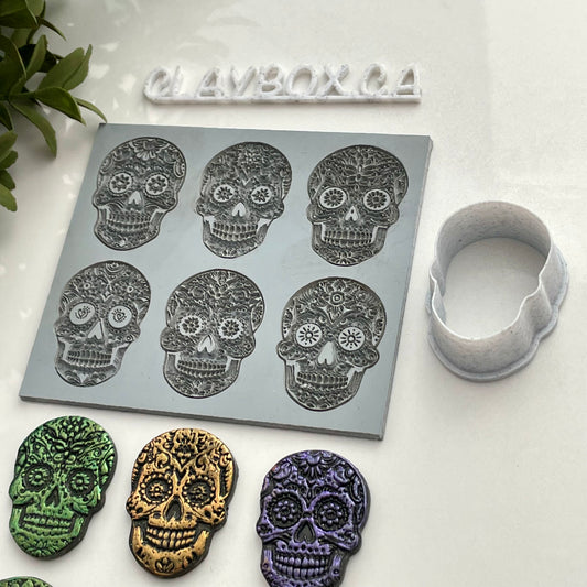 Sugar skulls texture mat and matching cutter